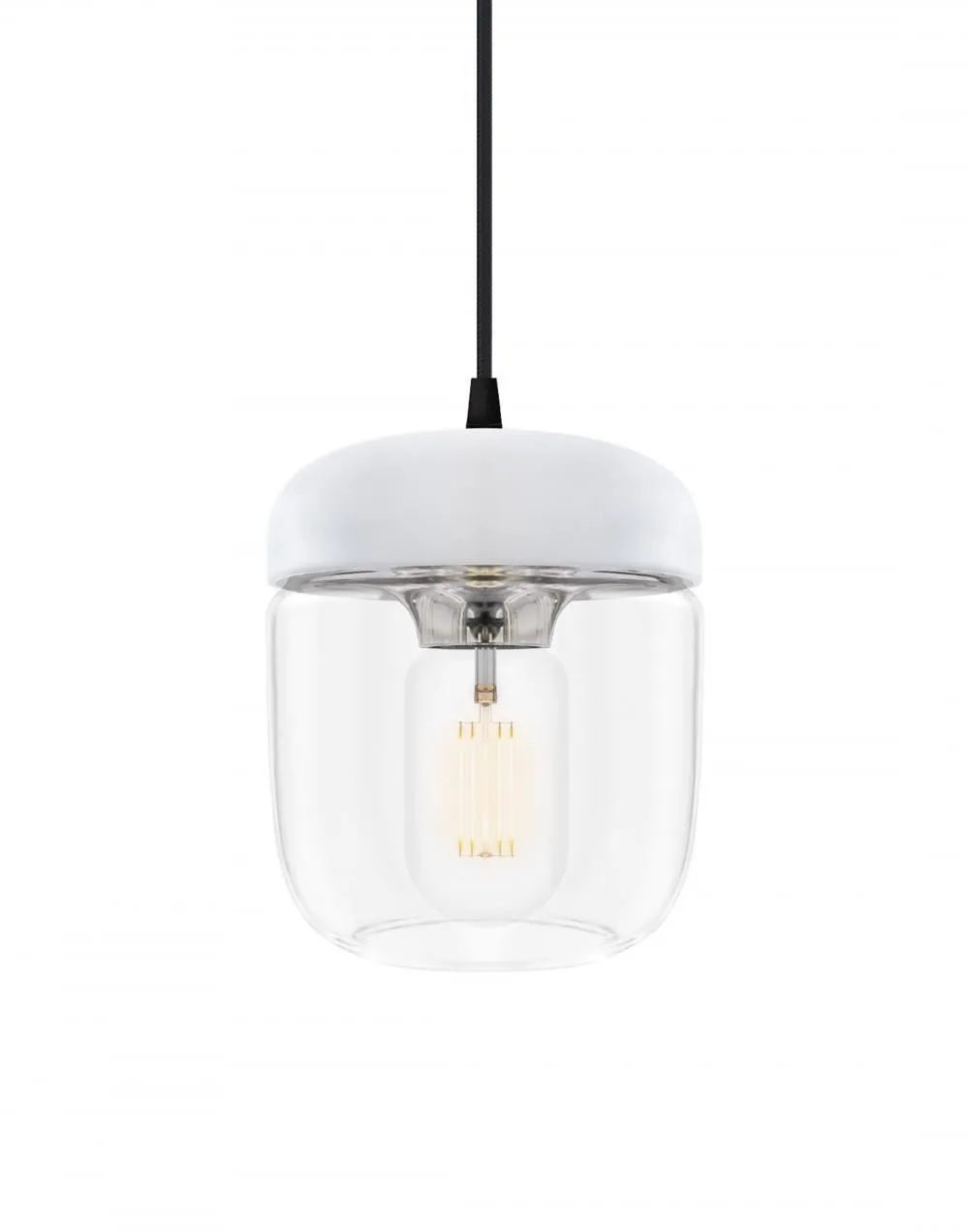 Acorn Pendant Light - White, Glass