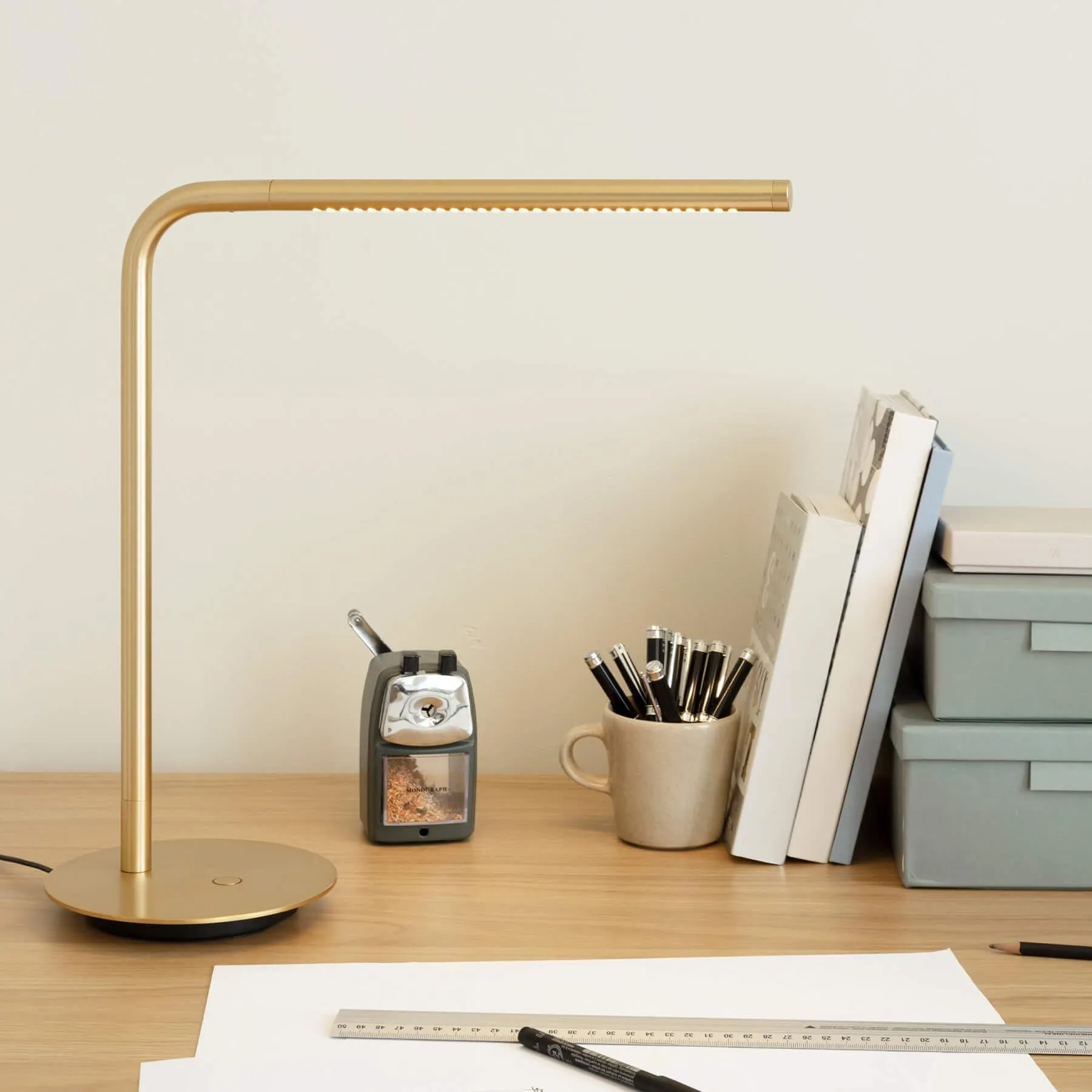 Adjustable Table Lamp with USB Port - Brass