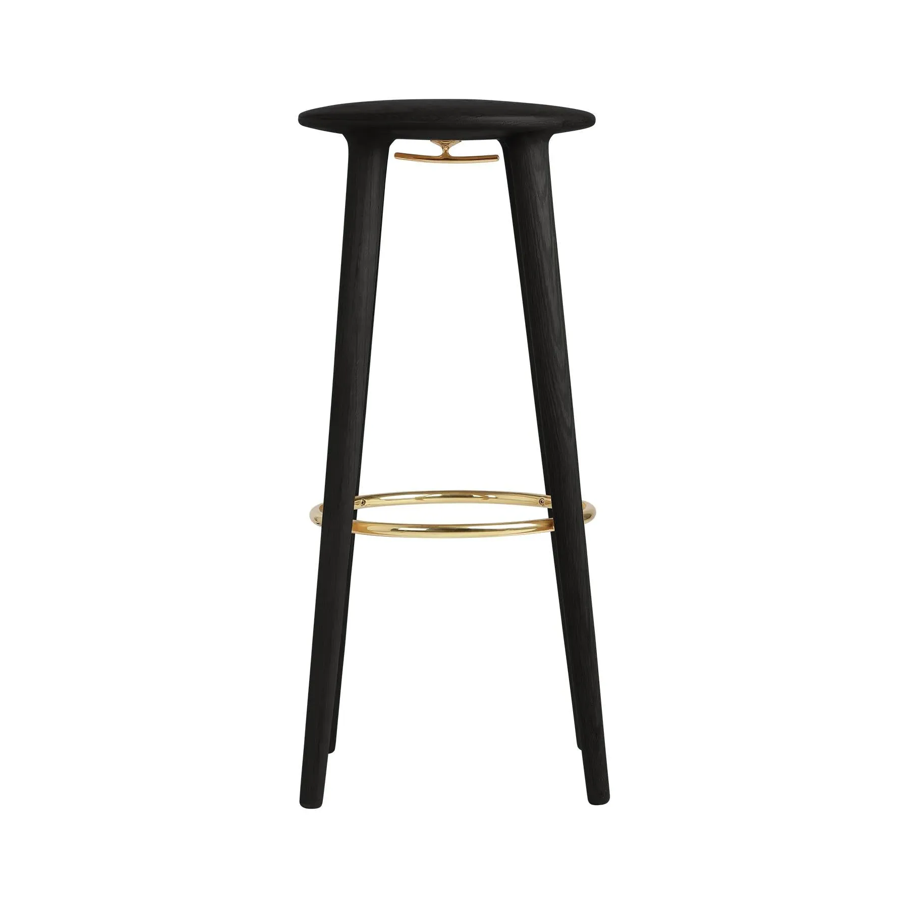 Bar Stool with Footrest - Black Oak, Solid Wood image