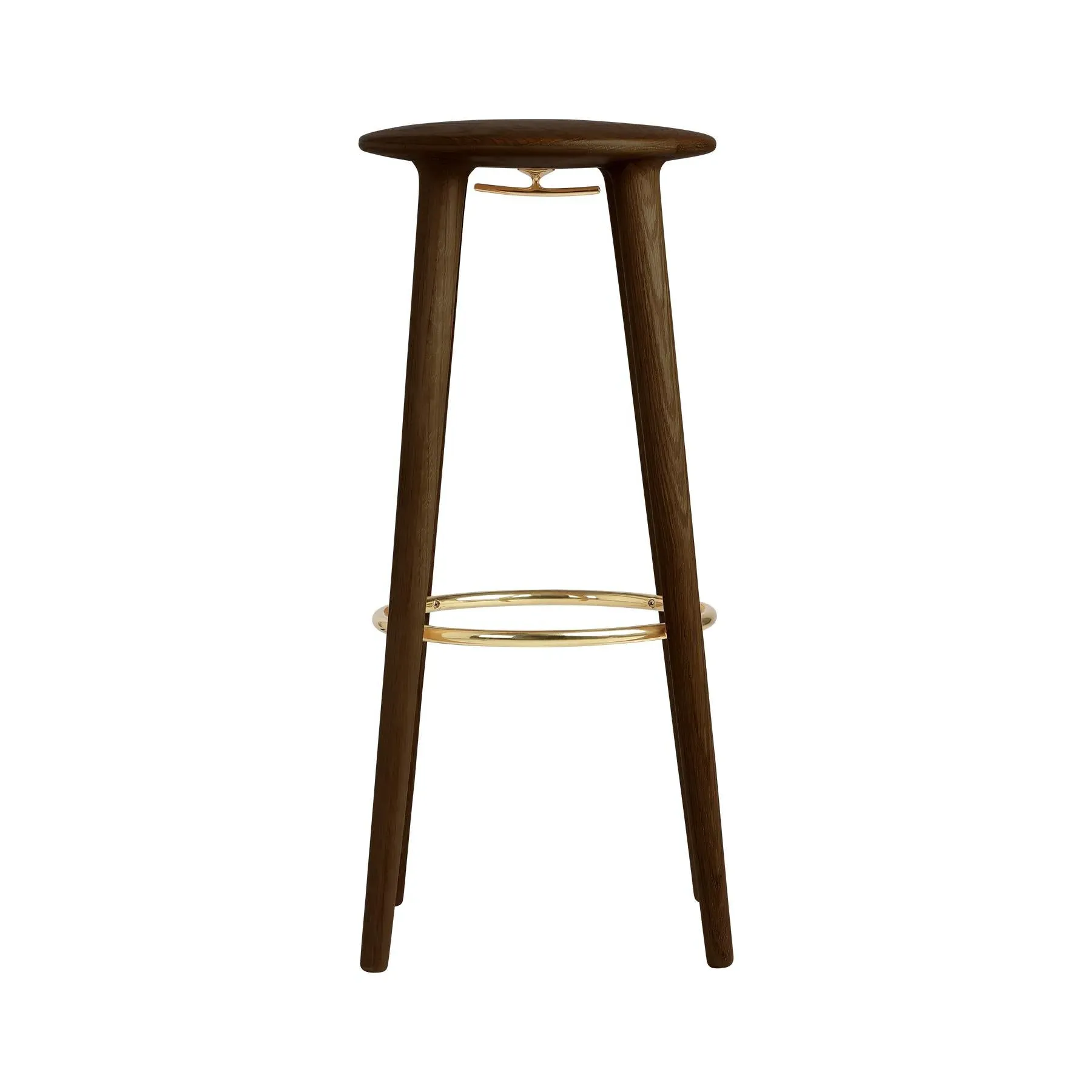 Bar Stool with Footrest - Dark Oak, Solid Wood