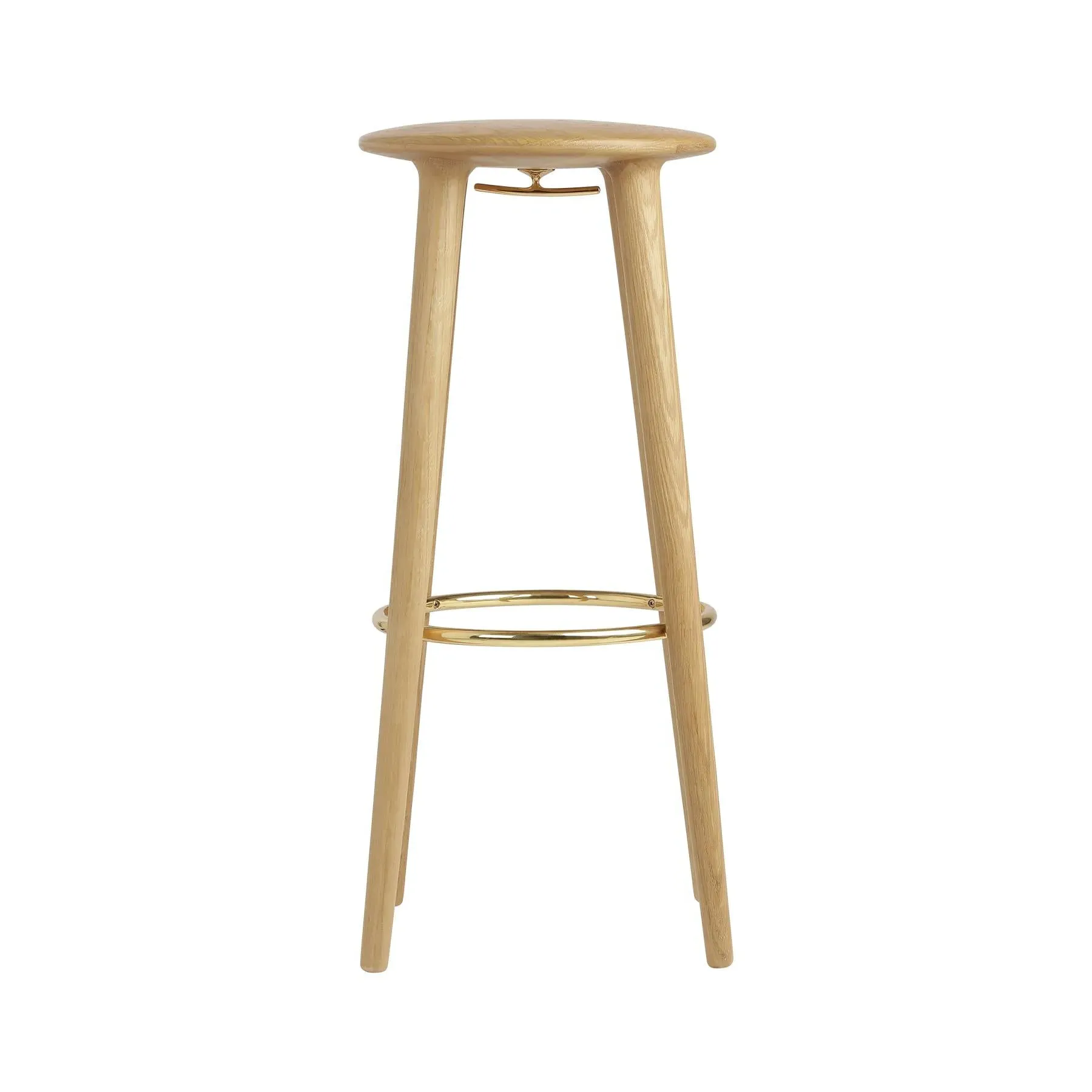 Bar Stool with Footrest - Oak, Solid Wood