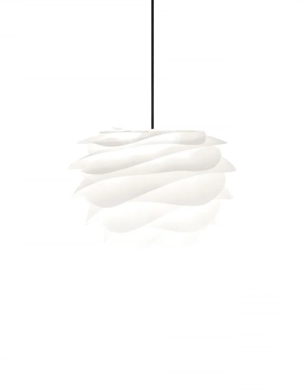Carmina Mini Pendant Light with Black Cord - White