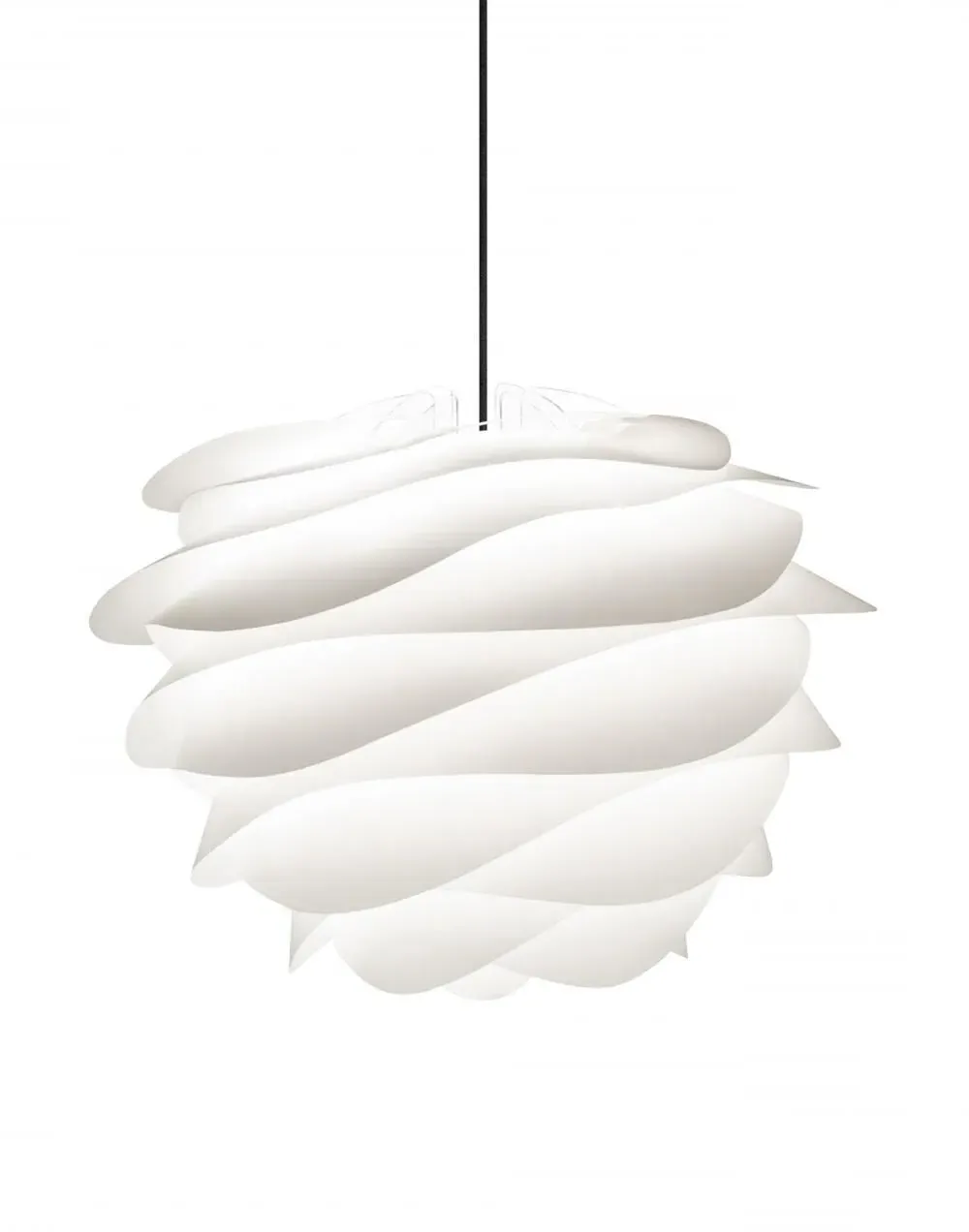 Carmina Standard Pendant Light with Black Cord - White