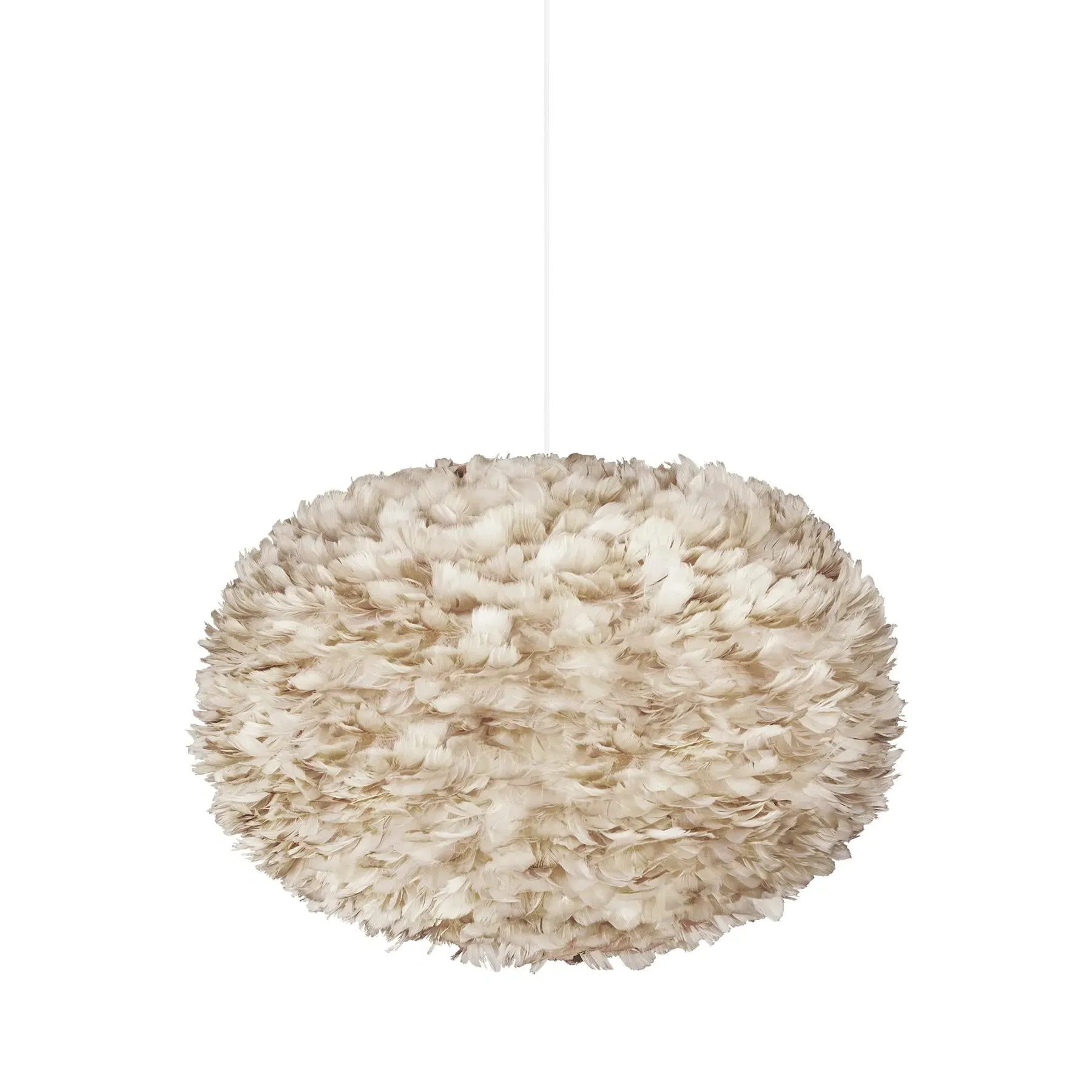 Extra Large Pendant Light with Feathers - Brown, Paper