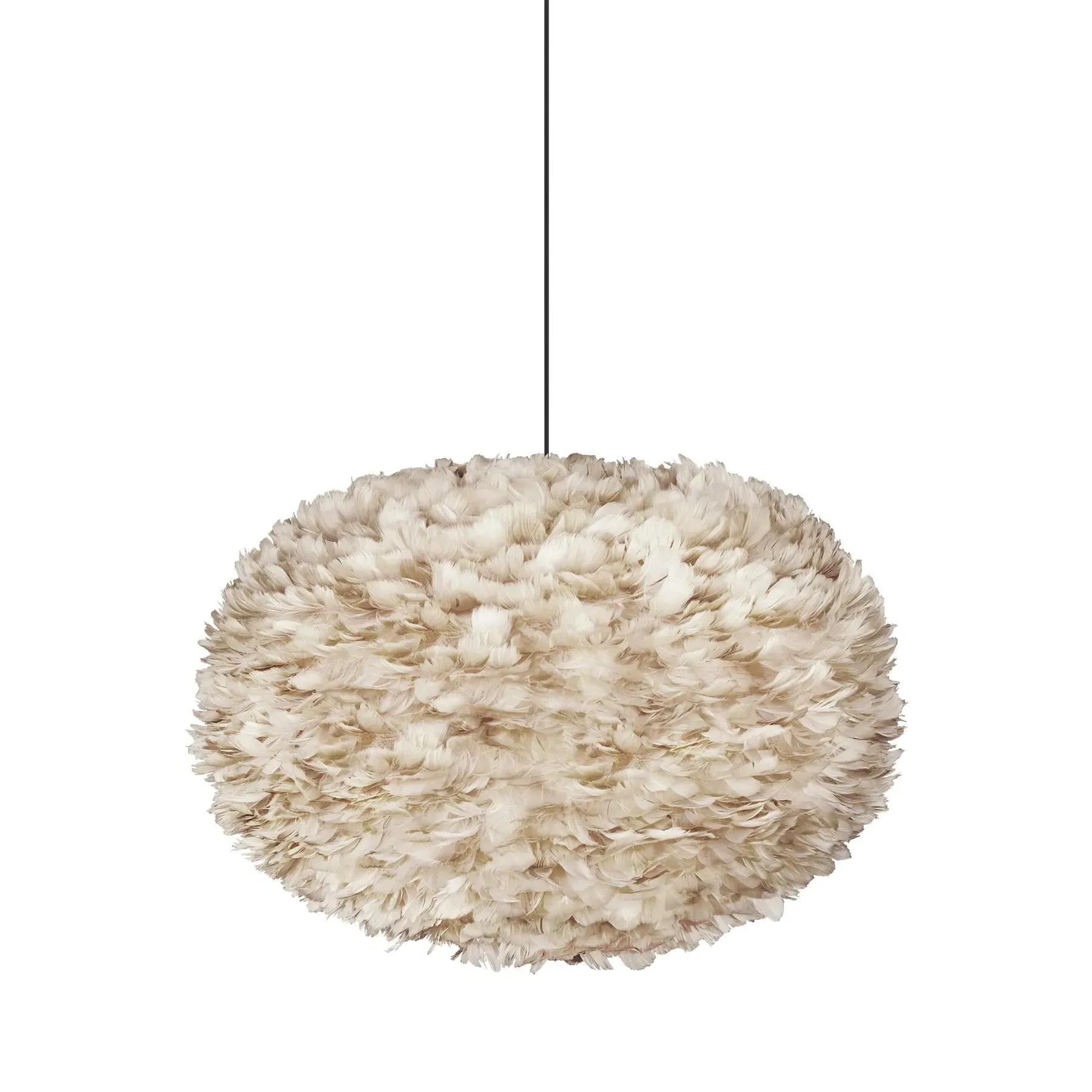 Extra Large Pendant Light with Feathers - Brown