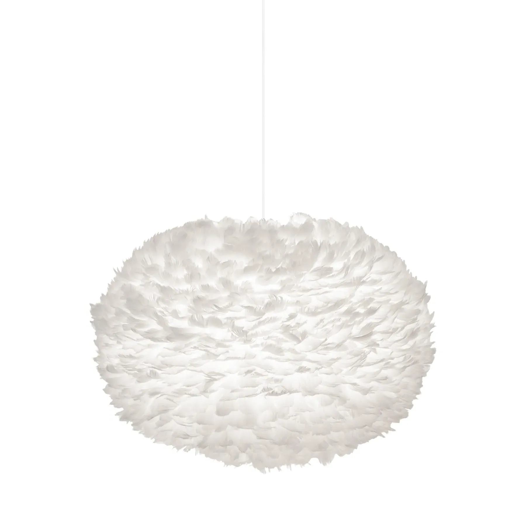 Extra Large Pendant Light with Feathers - White