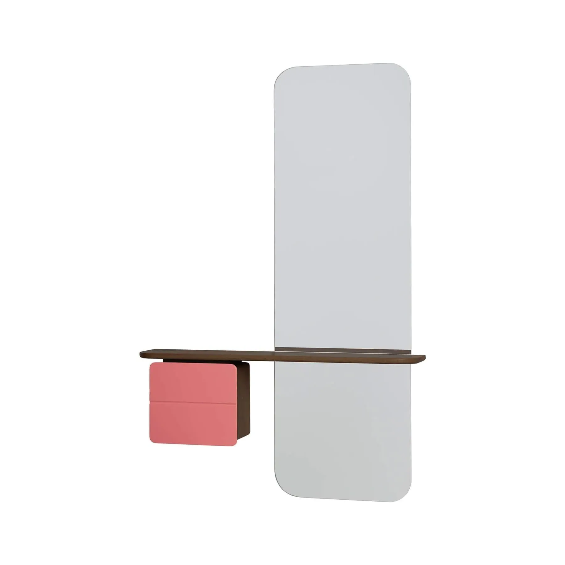 Full-Length Mirror with Storage - Olive, Oak