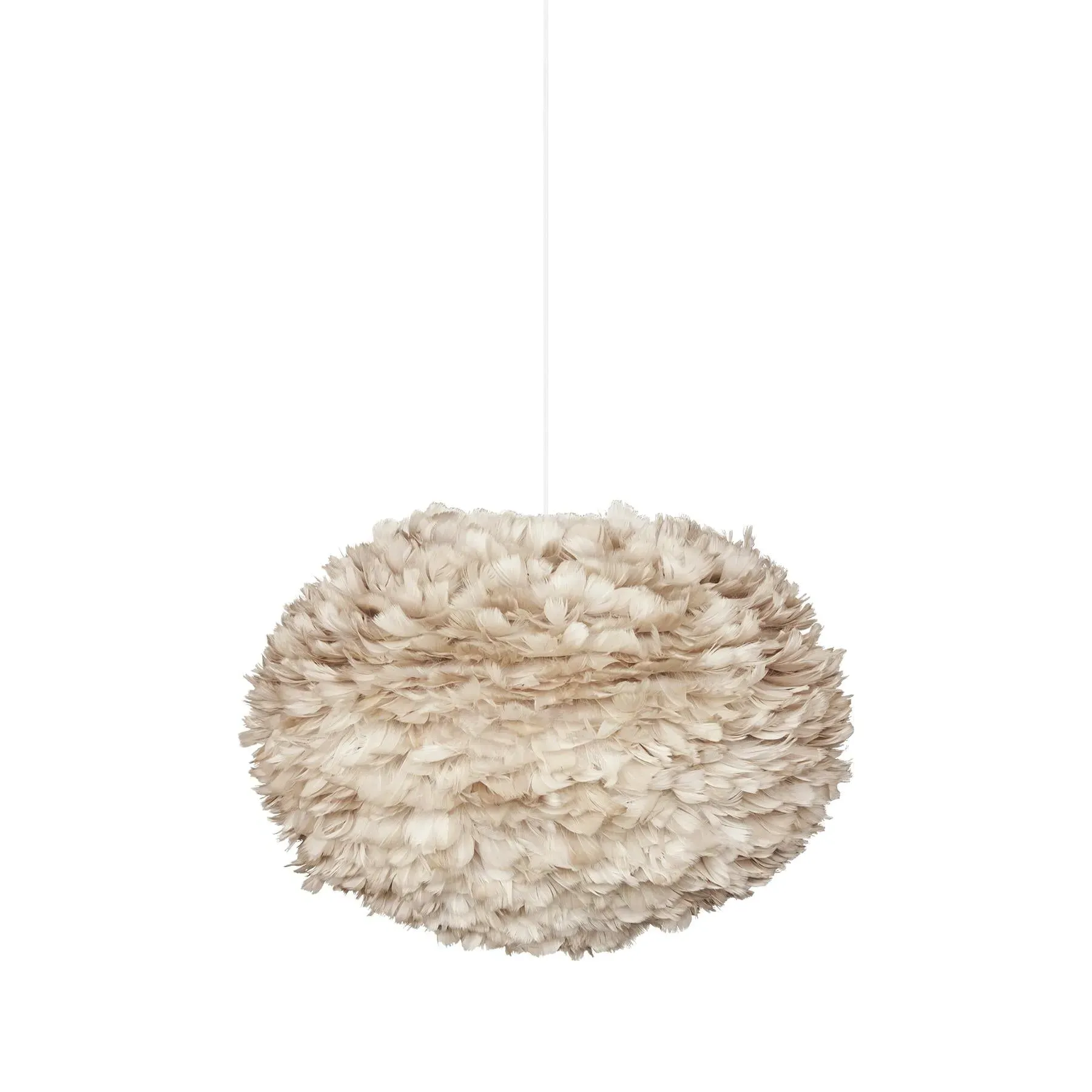 Large Pendant Light with Feathers - Brown, Paper