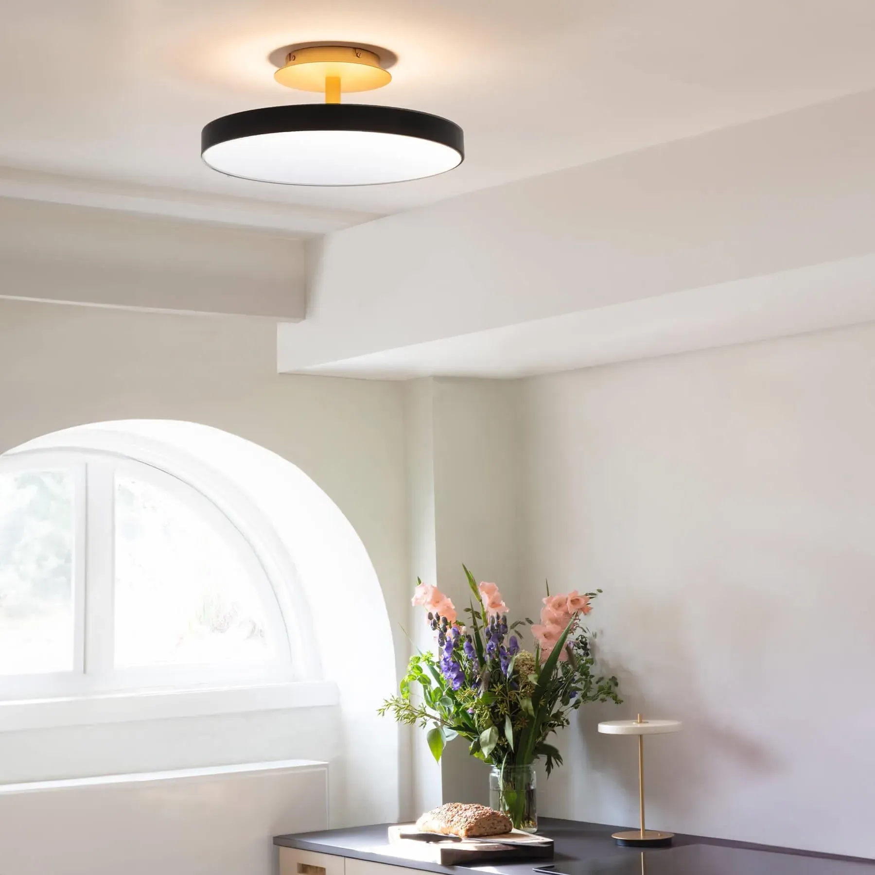 Medium Ceiling Light with Uplight - Anthracite, Brass