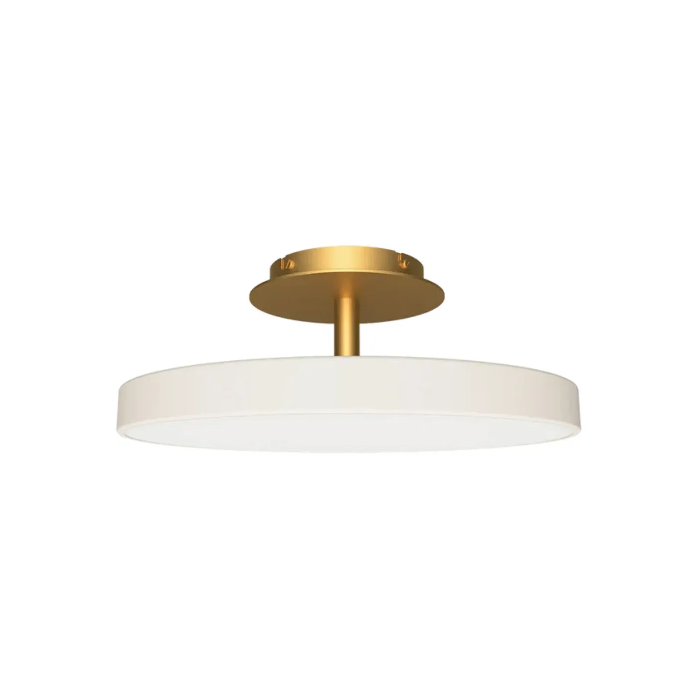 Medium Ceiling Light with Uplight - White, Brass