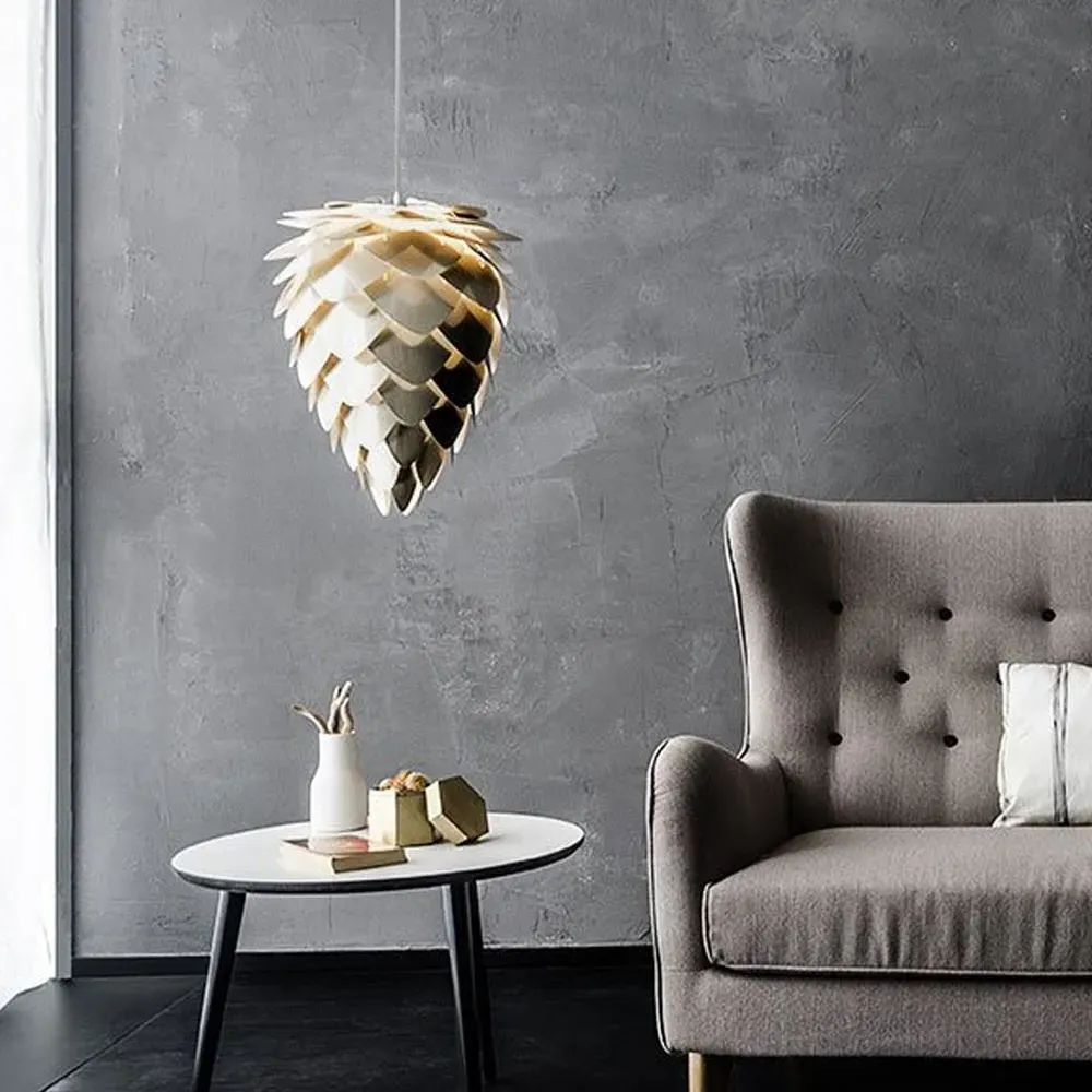 Medium Pendant Light Pine Cone Design - Brass