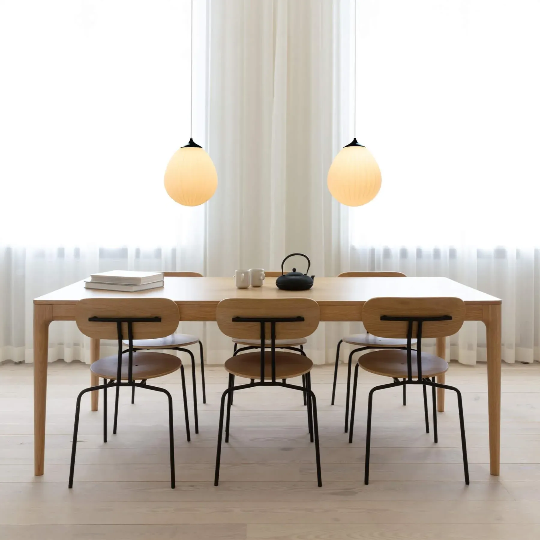 Medium Pendant Light - White, Opal Glass