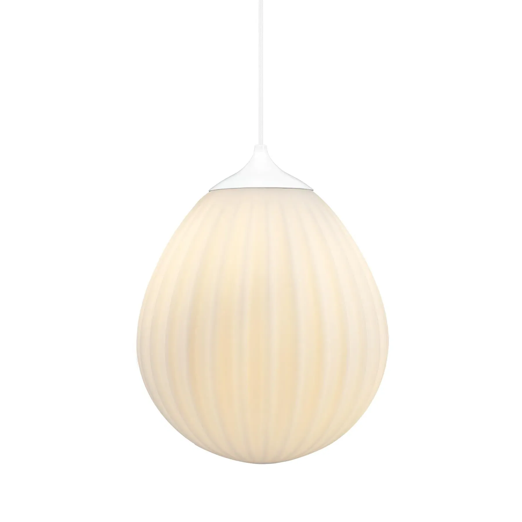 Medium Pendant Light - White, Opal Glass
