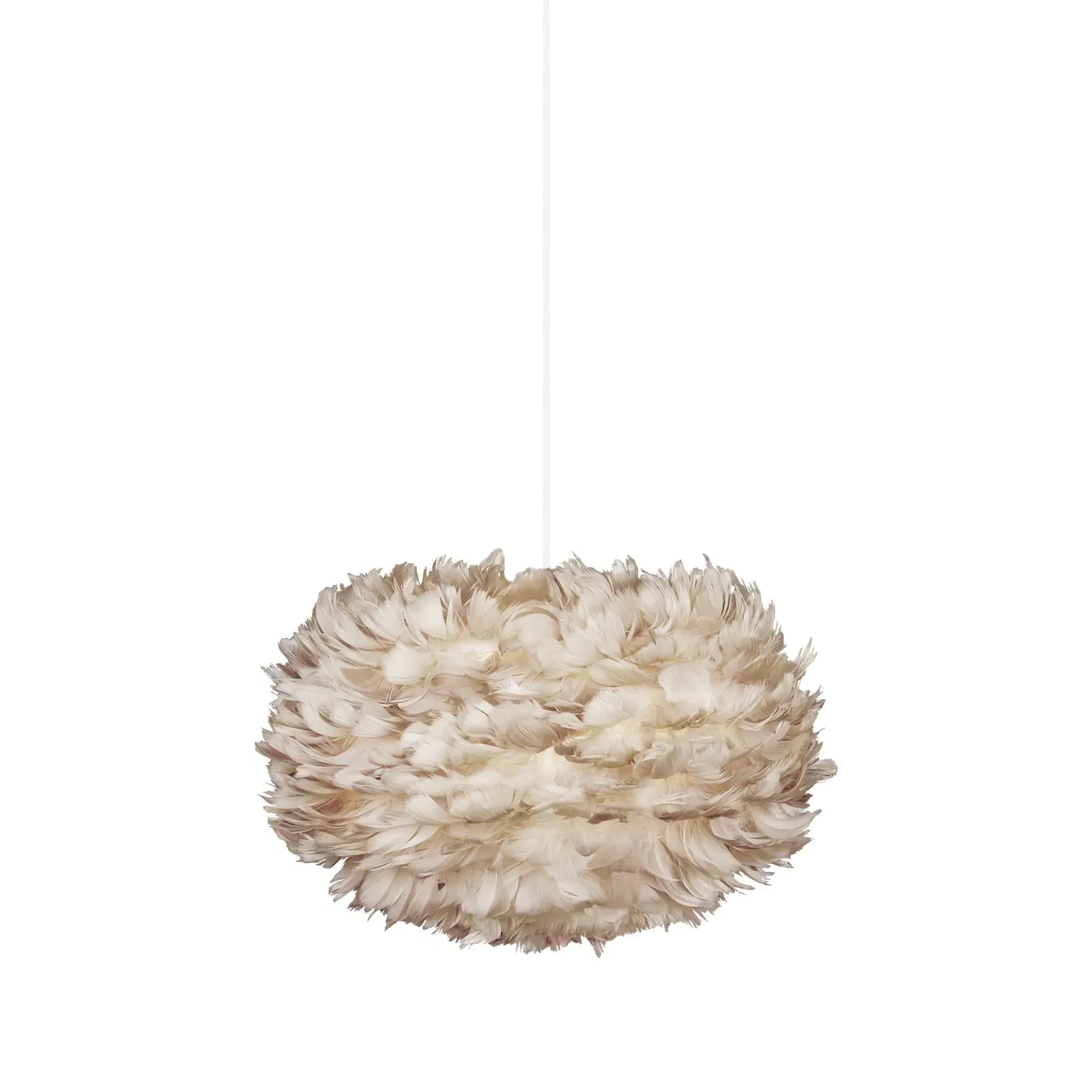Medium Pendant Light with Feathers - Brown, Paper