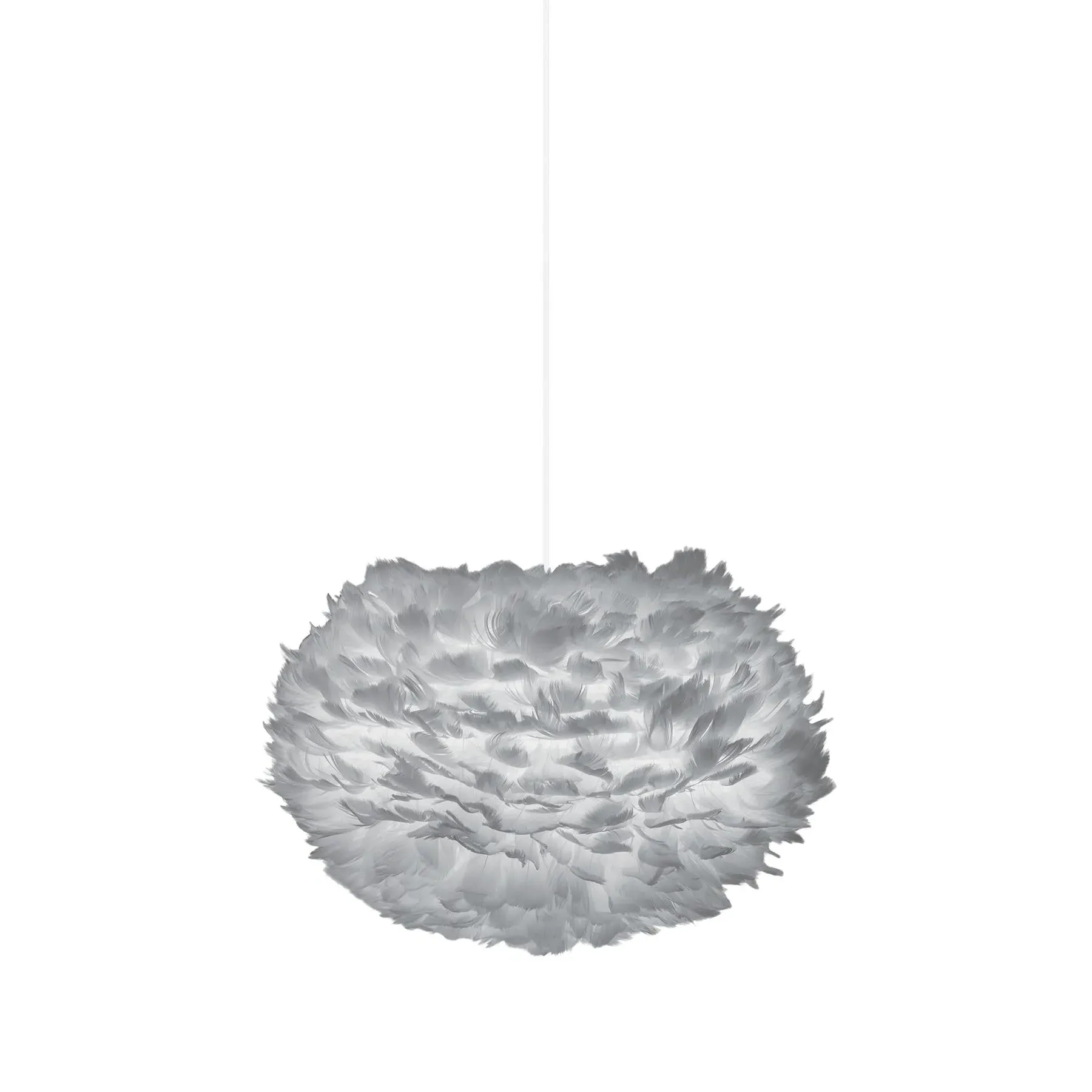 Medium Pendant Light with Feathers - Grey, Paper