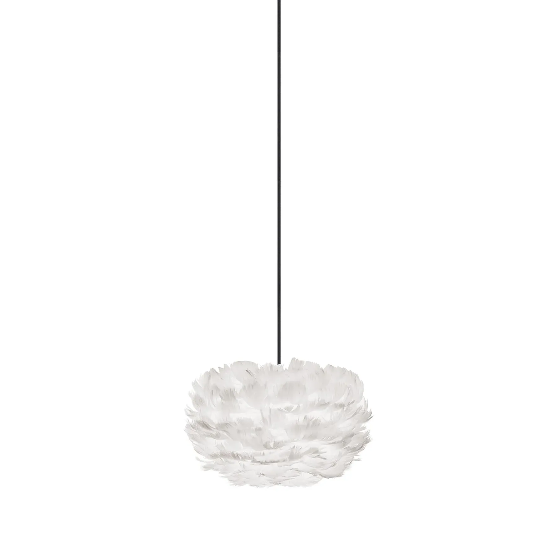 Micro Pendant Light with Feathers - Black