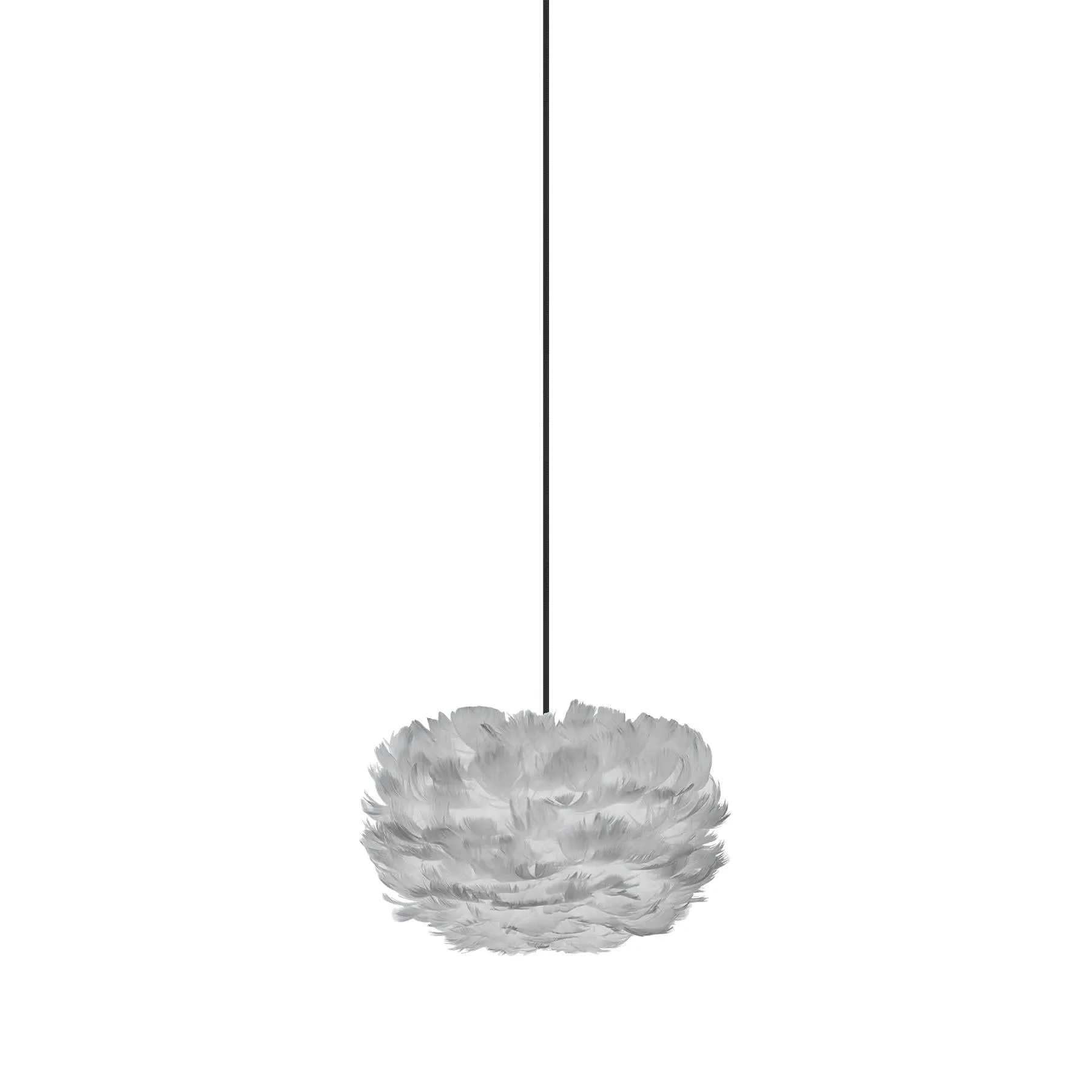 Micro Pendant Light with Feathers - Grey