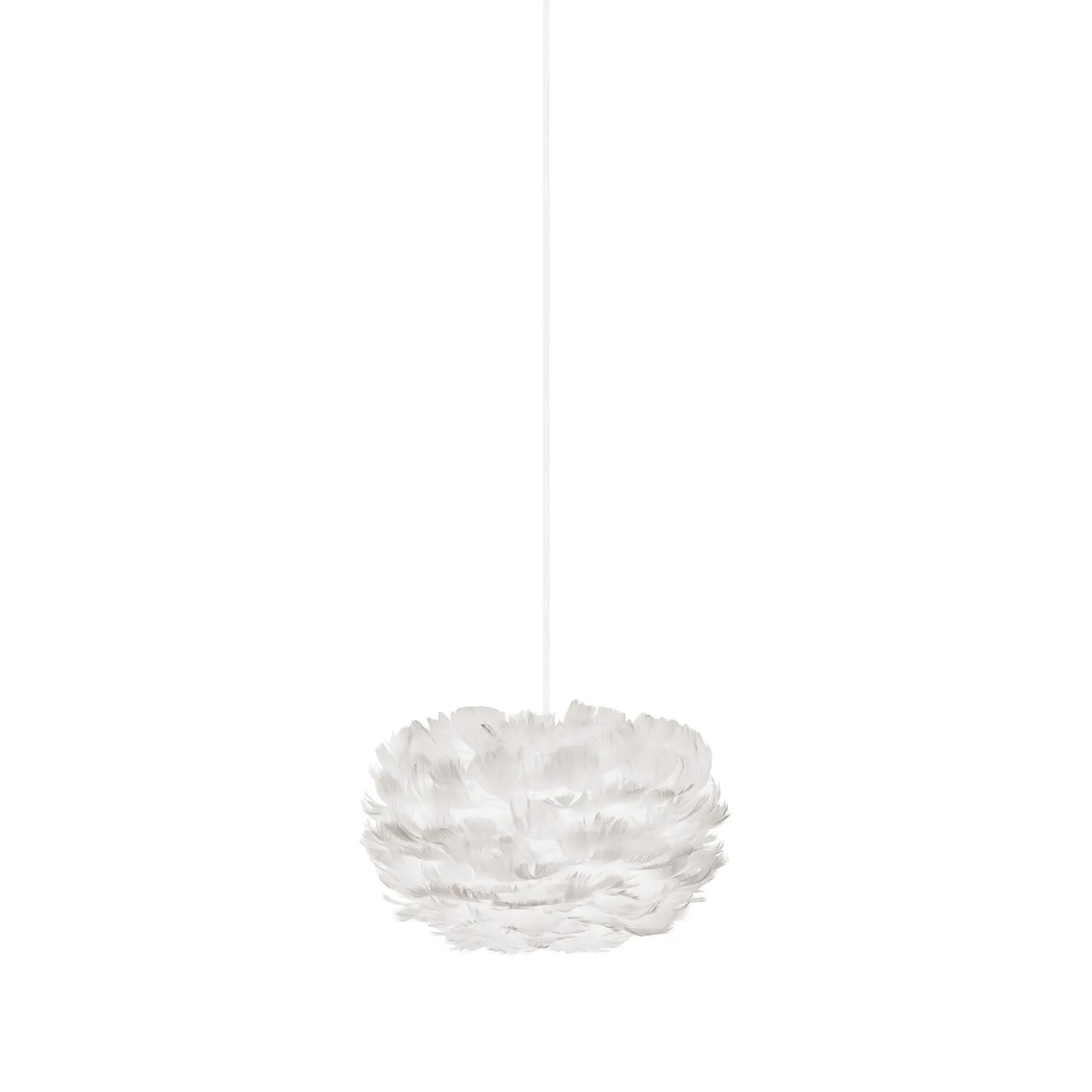 Micro Pendant Light with Feathers - White