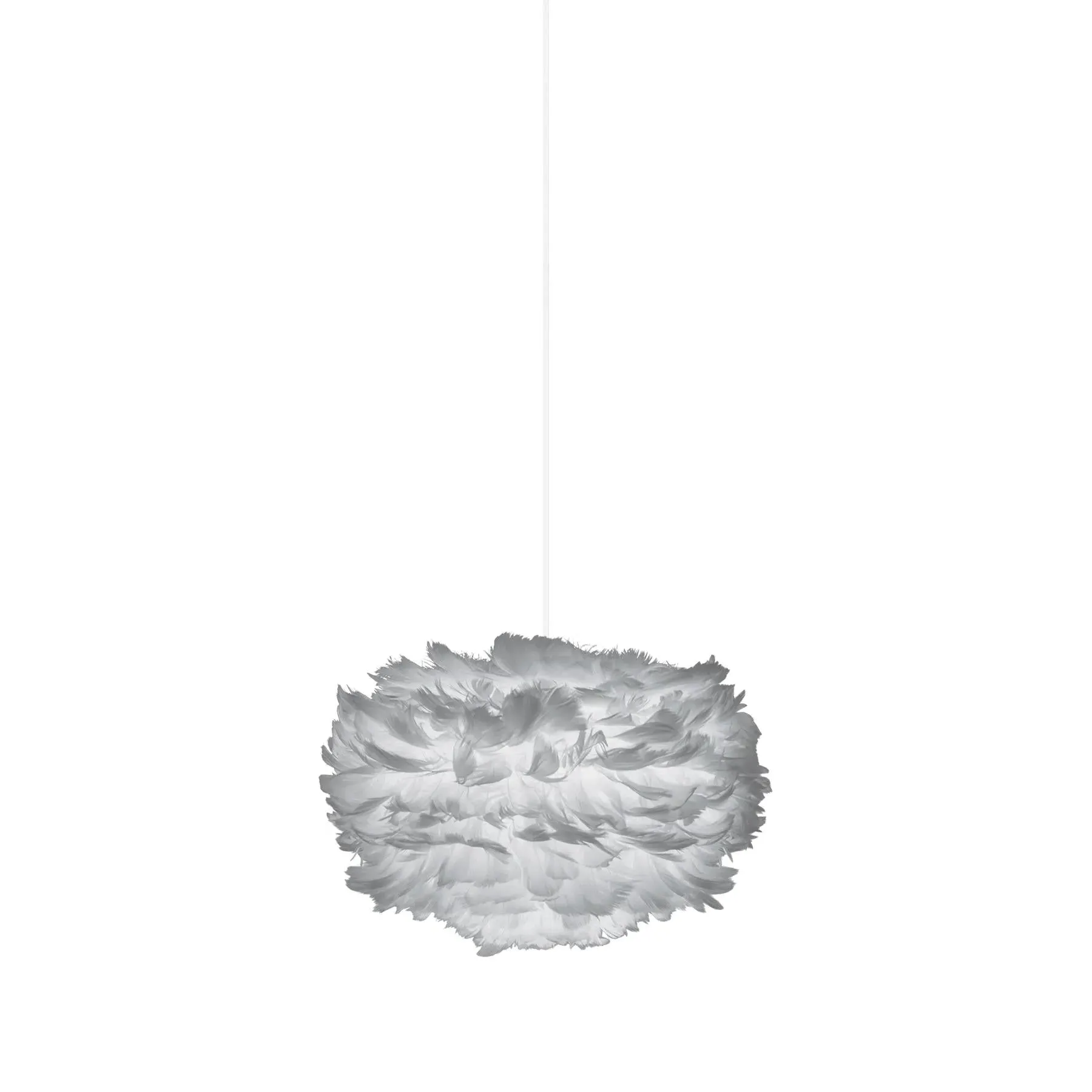 Mini Pendant Light with Feathers - Grey, Paper