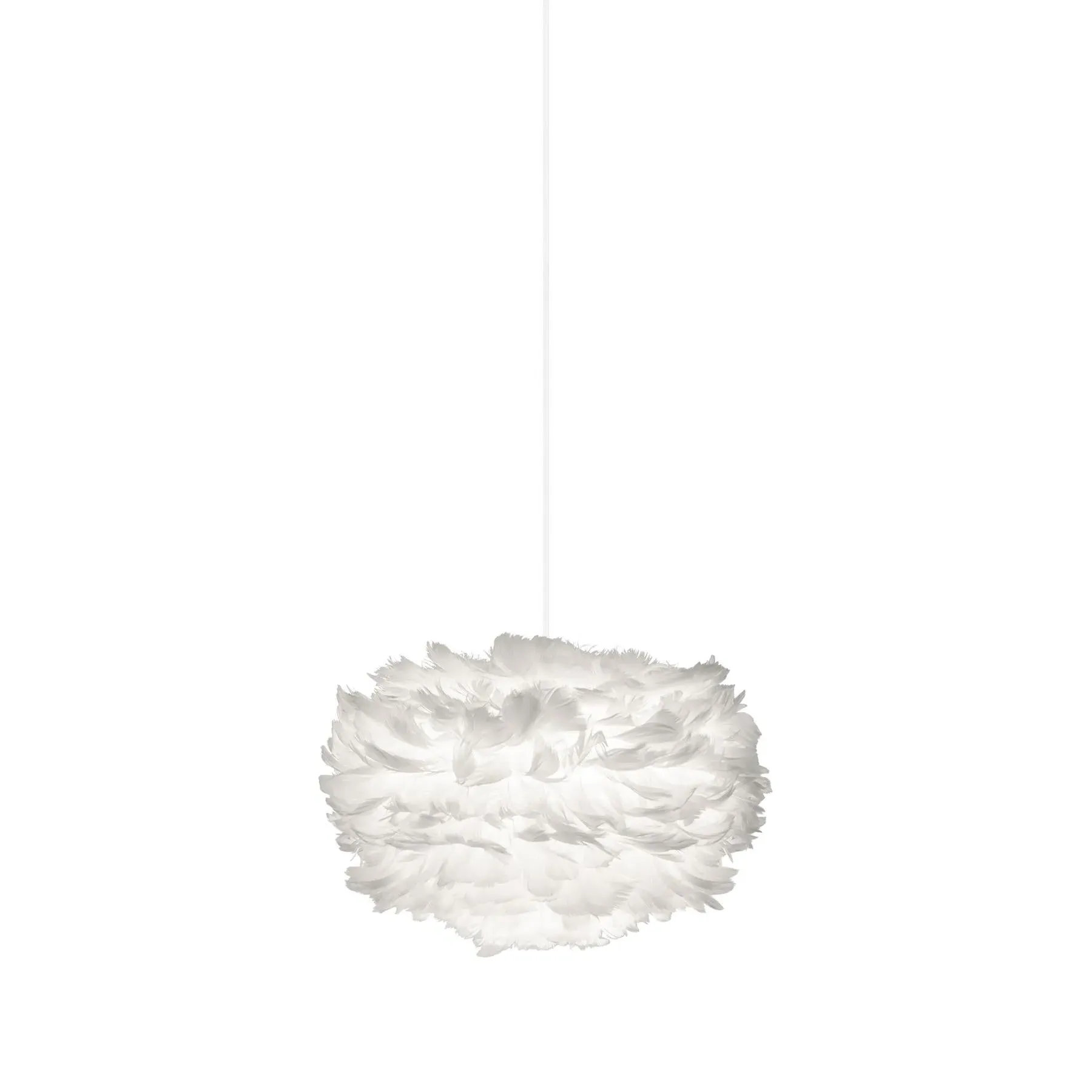 Mini Pendant Light with Feathers - White