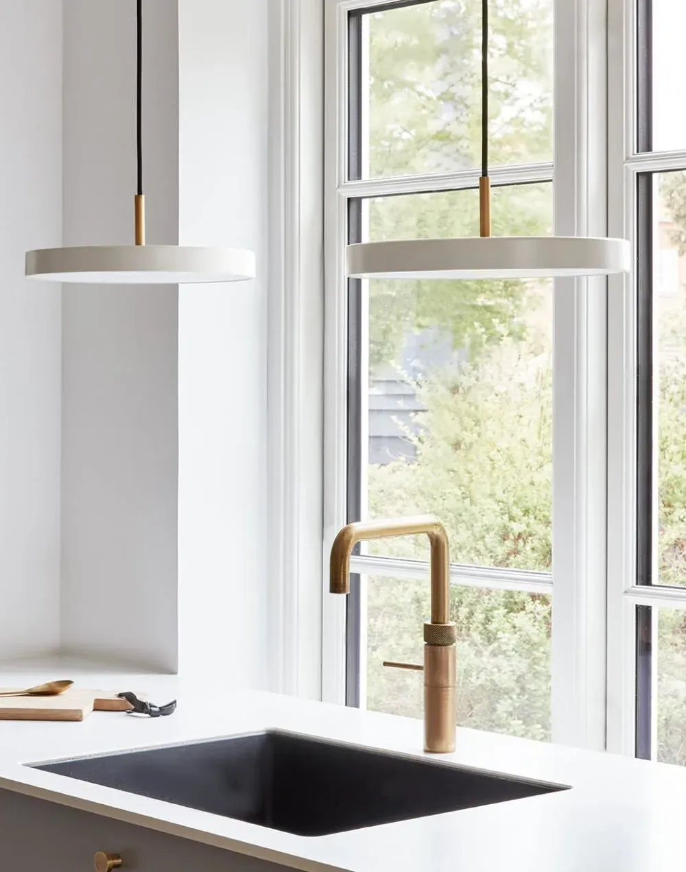 Mini Pendant Light with LED - Pearl White