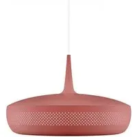 Pendant Light with Perforated Shade - Red, Wood
