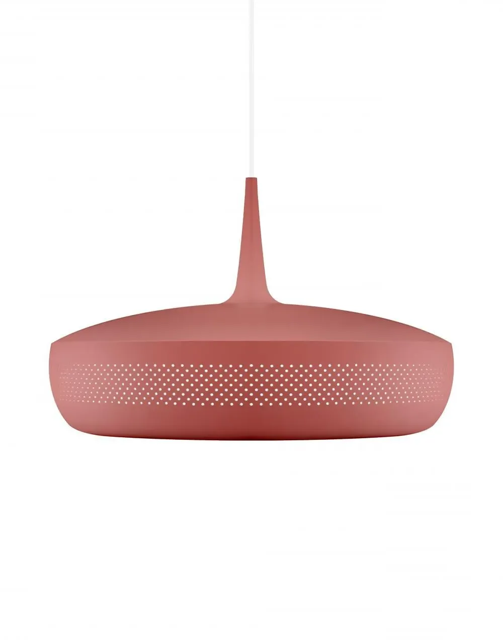 Pendant Light with Perforated Shade - Steel, Wood