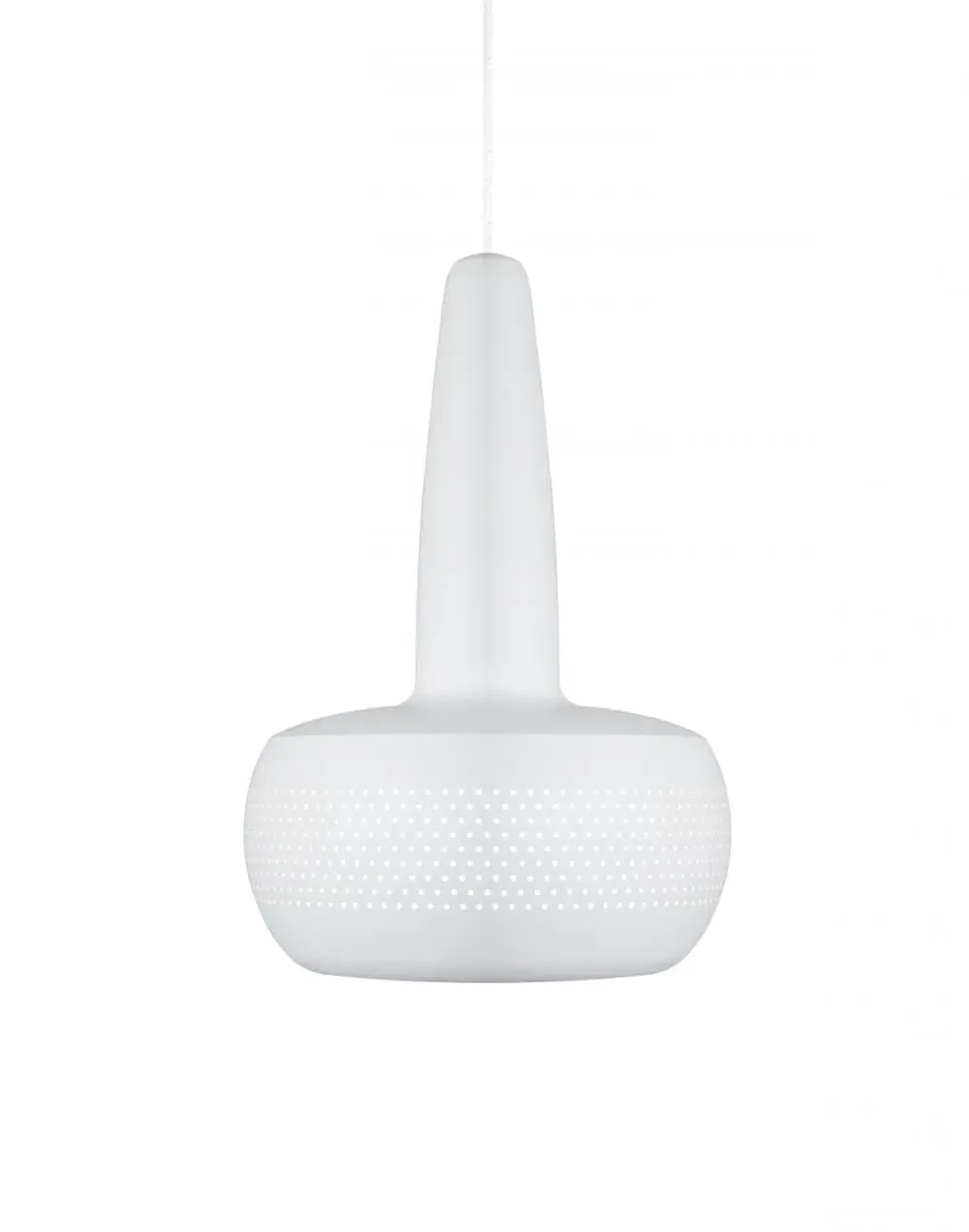 Pendant Light with Perforated Shade - White