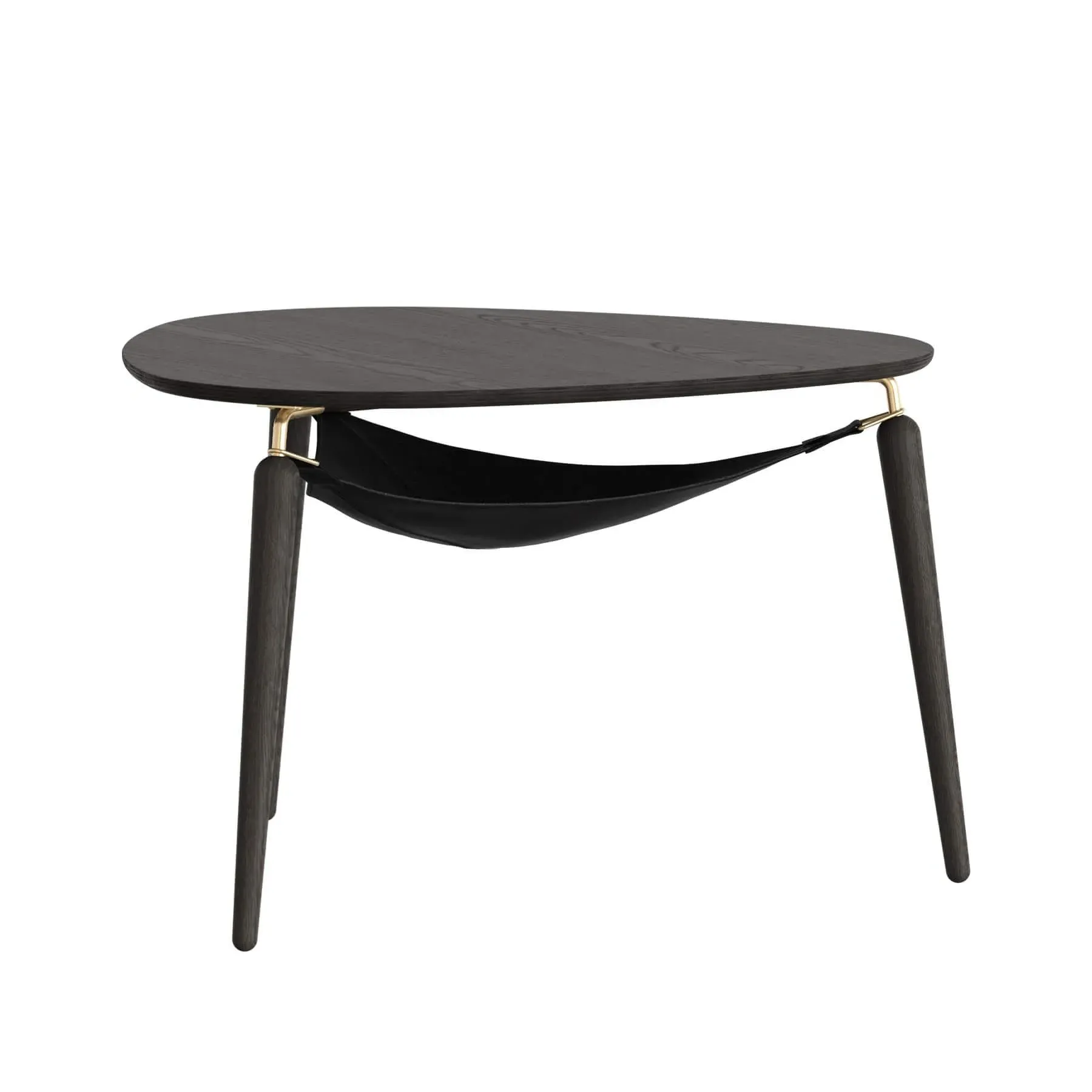 Round Coffee Table with Storage - Black Oak, Wood image