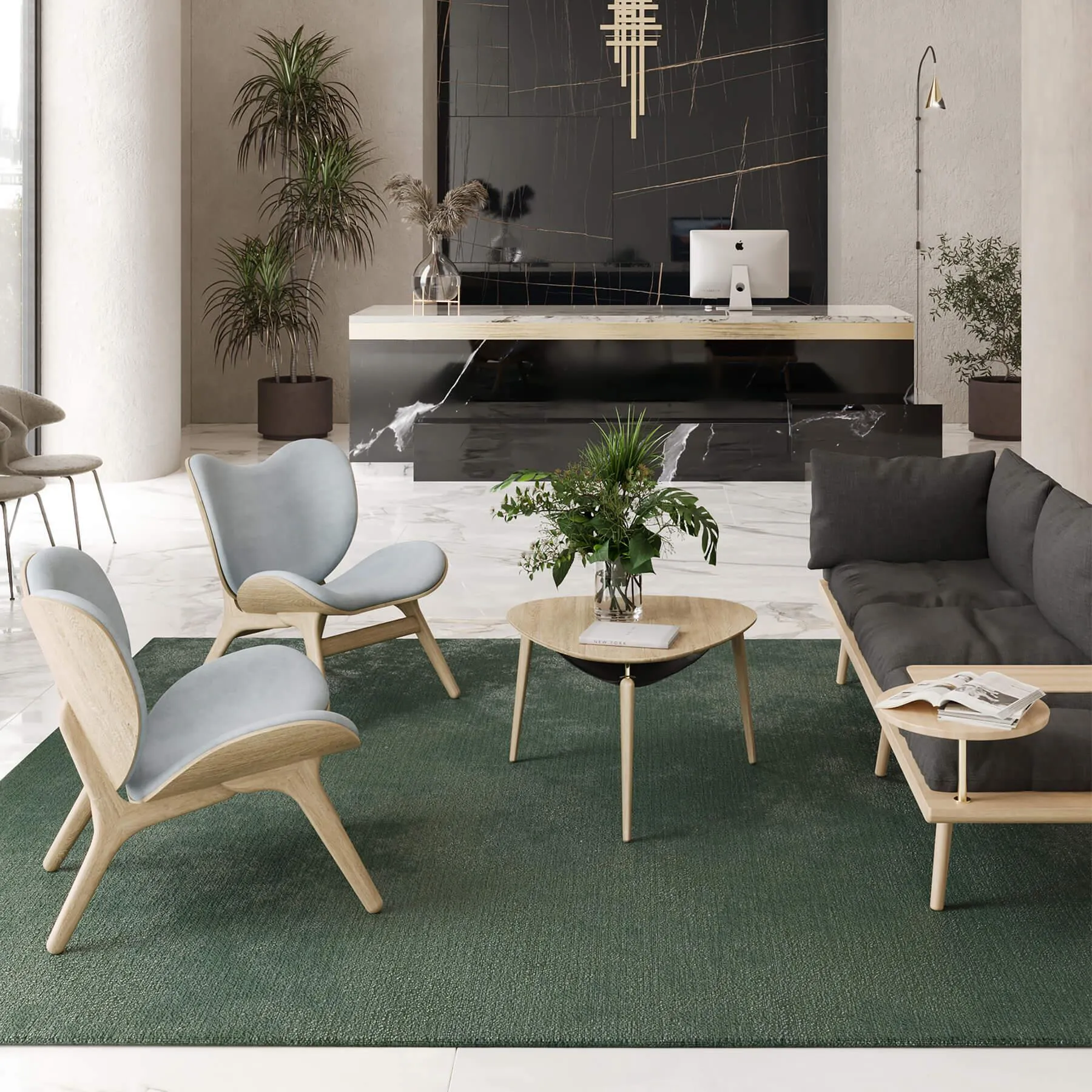 Round Coffee Table with Storage - Dark Oak, Wood