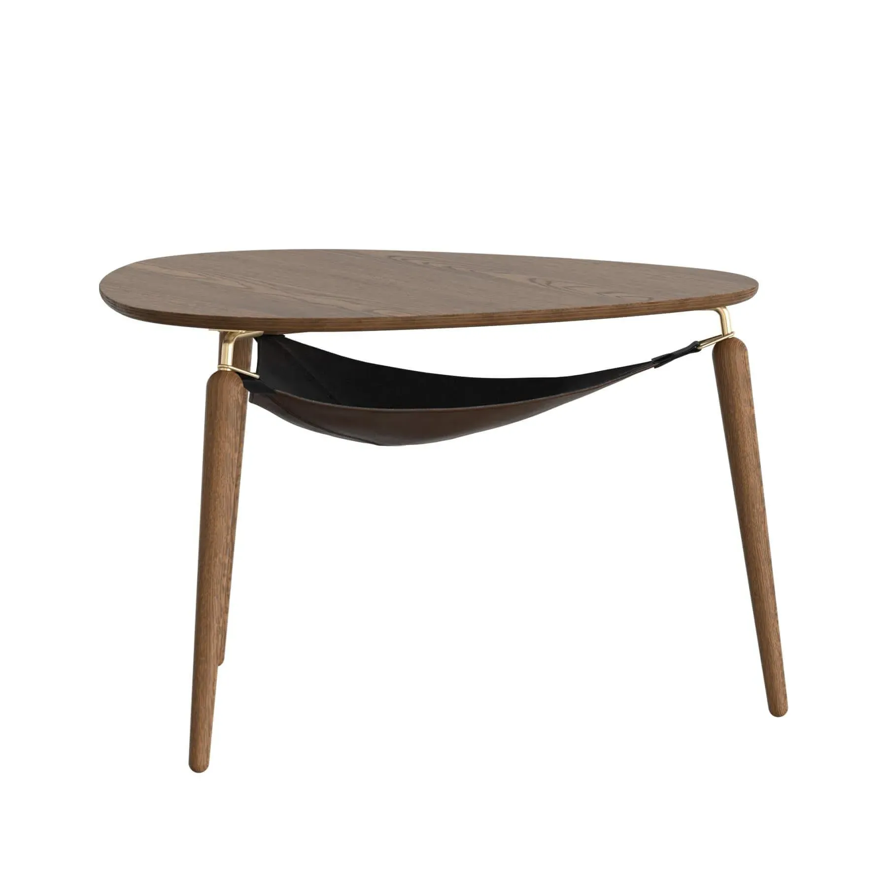 Round Coffee Table with Storage - Dark Oak, Wood