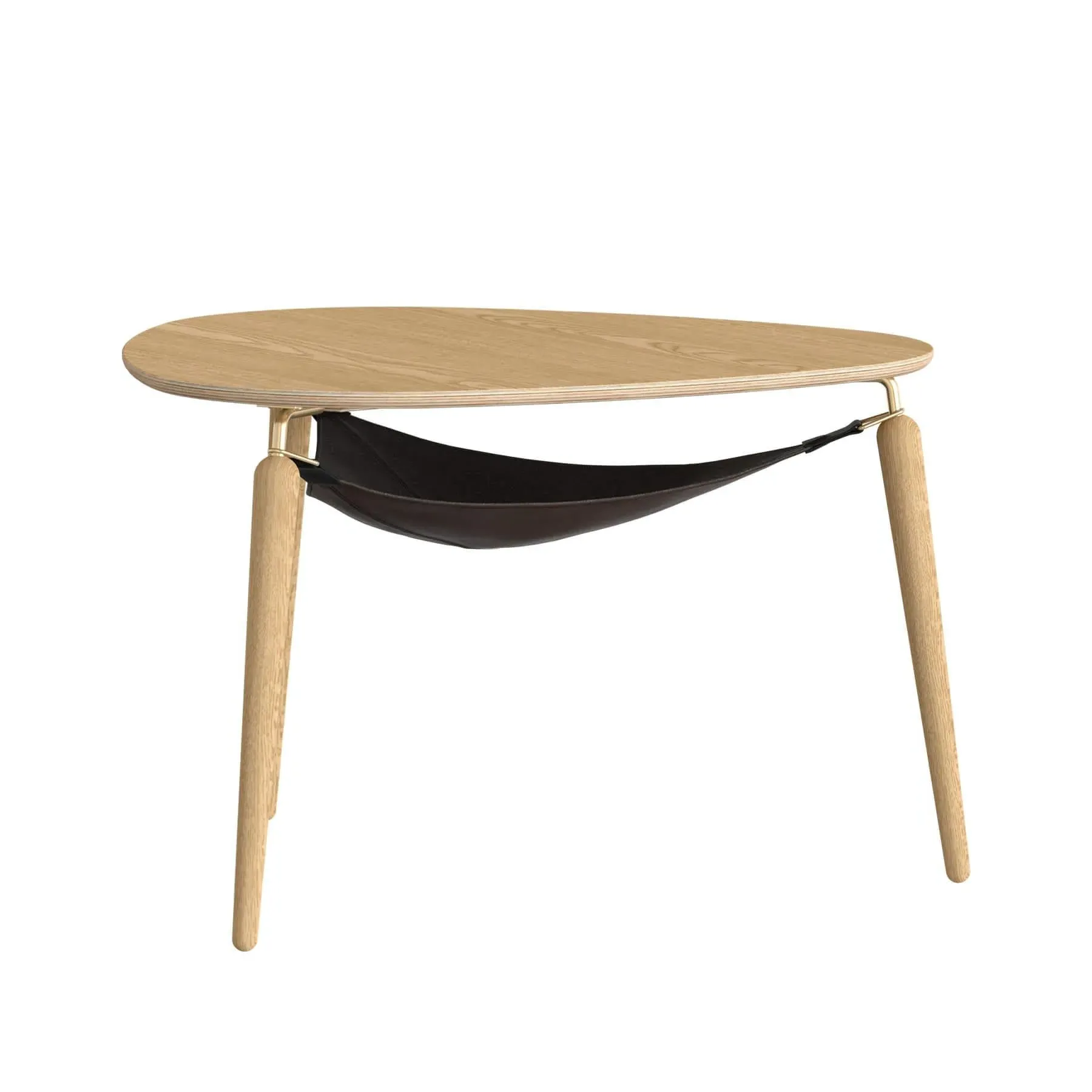 Round Coffee Table with Storage - Oak, Wood