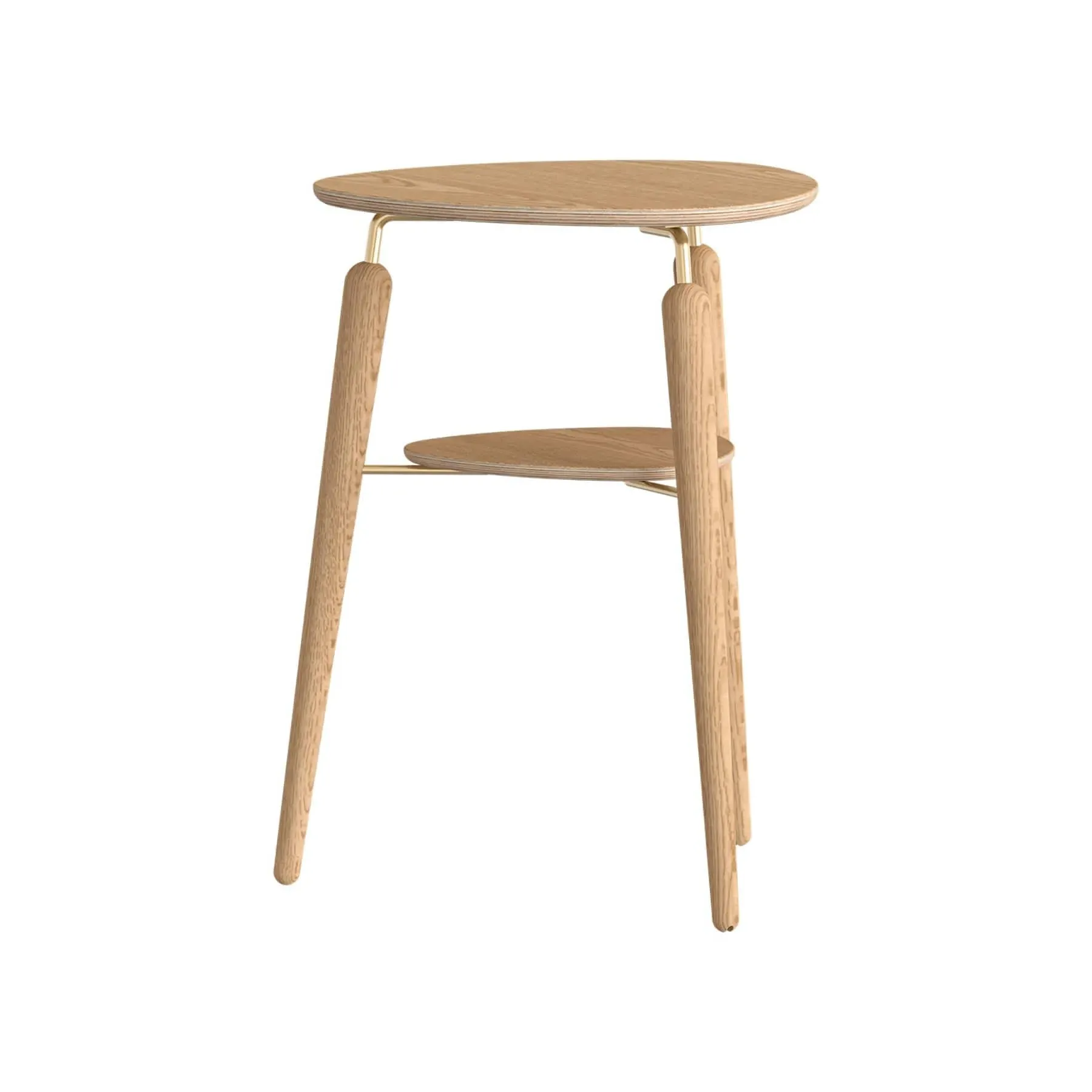 Side Table with USB Charging - Oak, Steel