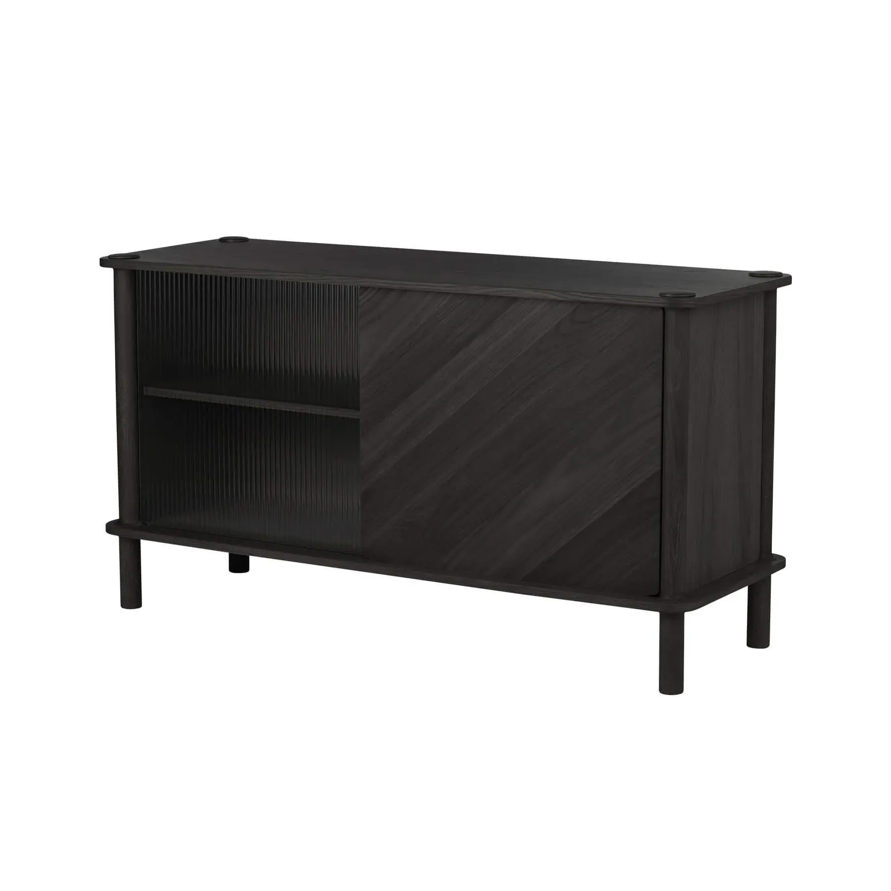 Sideboard with Glass Door - Black Oak, Wood image