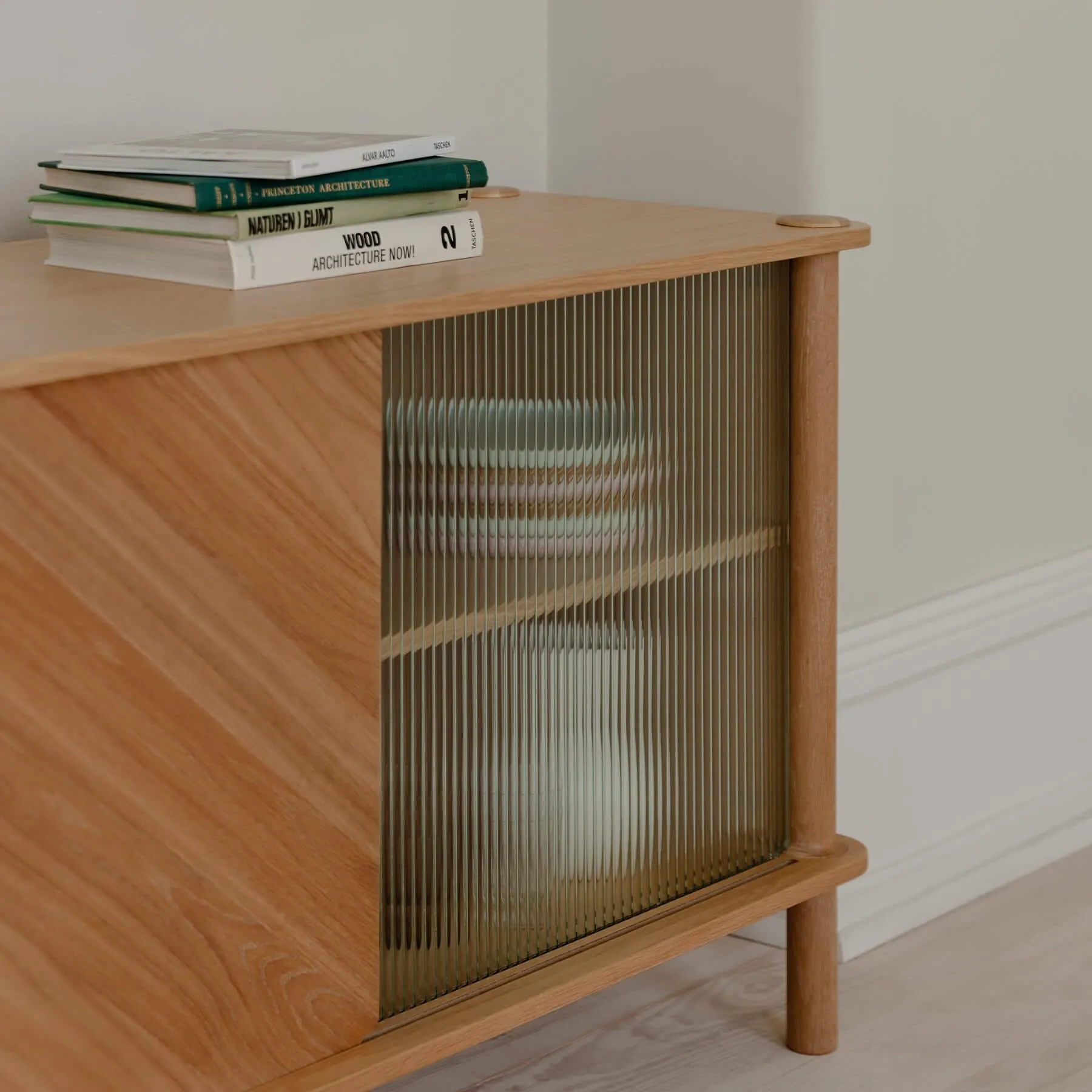 Sideboard with Glass Door - Dark Oak, Wood