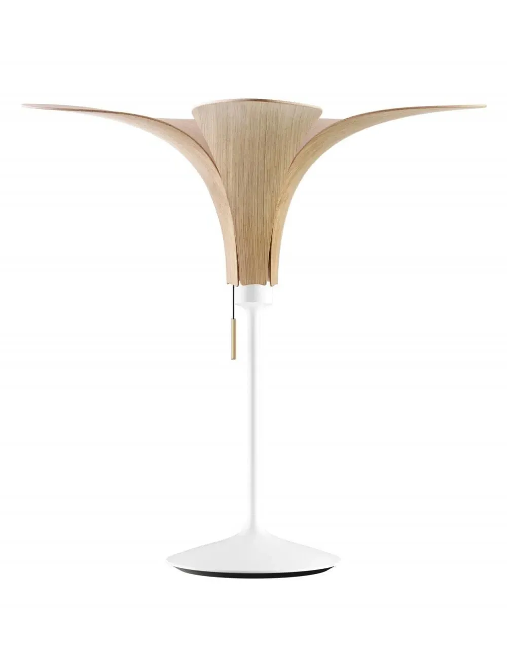 Table Lamp with Wooden Shade - Dark Oak, Wood
