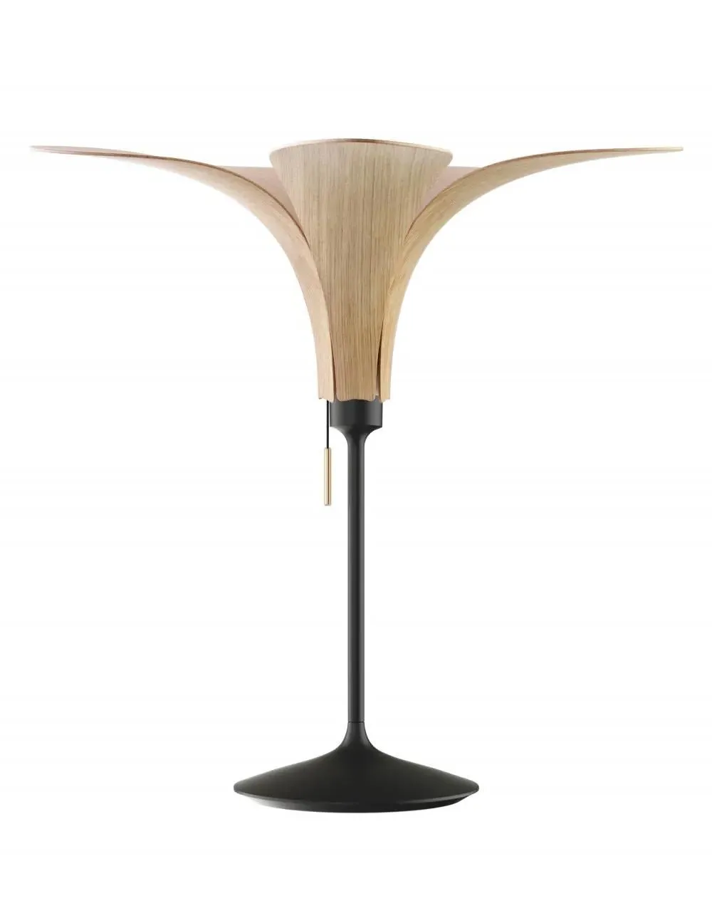 Table Lamp with Wooden Shade - Dark Oak, Wood