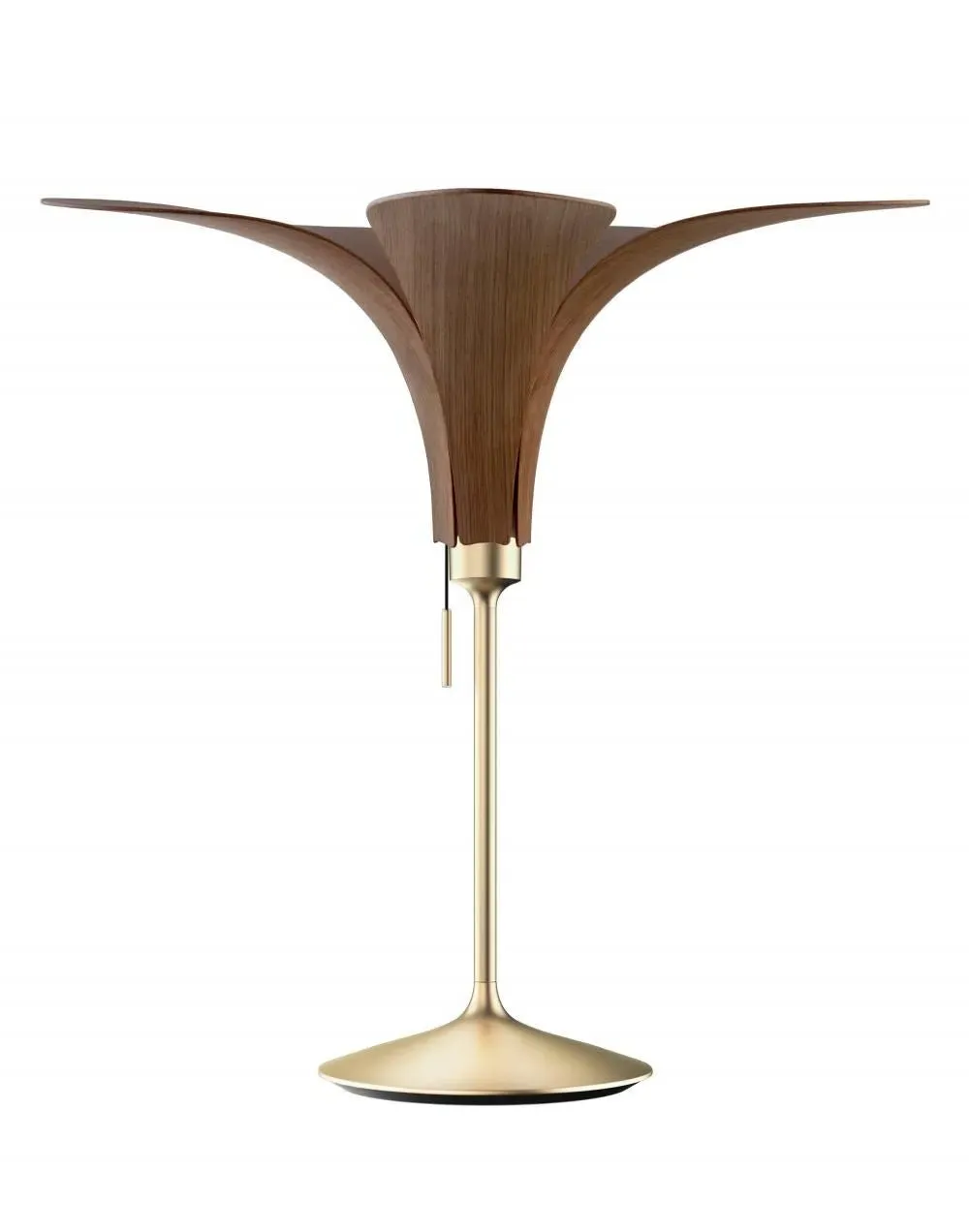 Table Lamp with Wooden Shade - Dark Oak, Wood