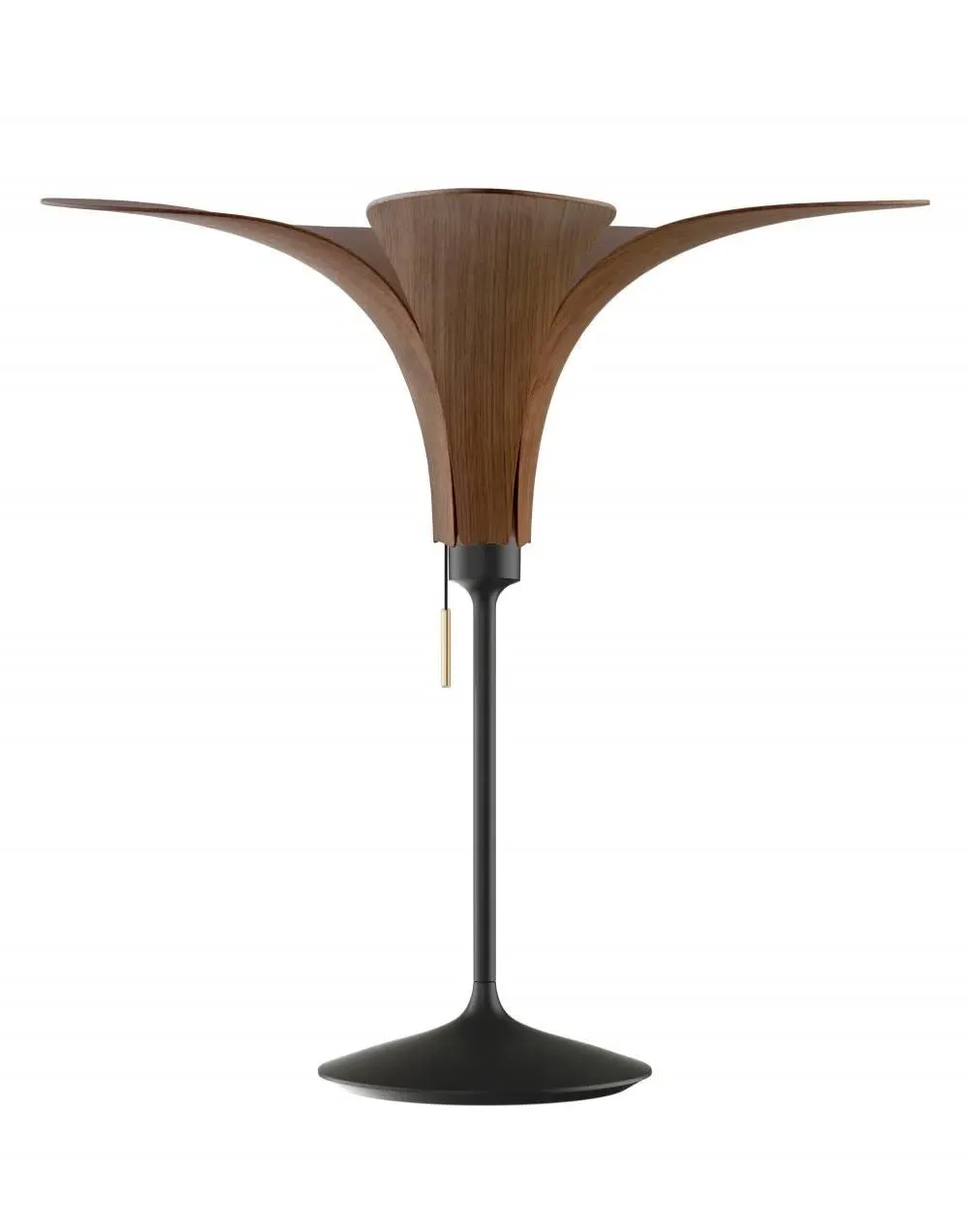 Table Lamp with Wooden Shade - Dark Oak, Wood