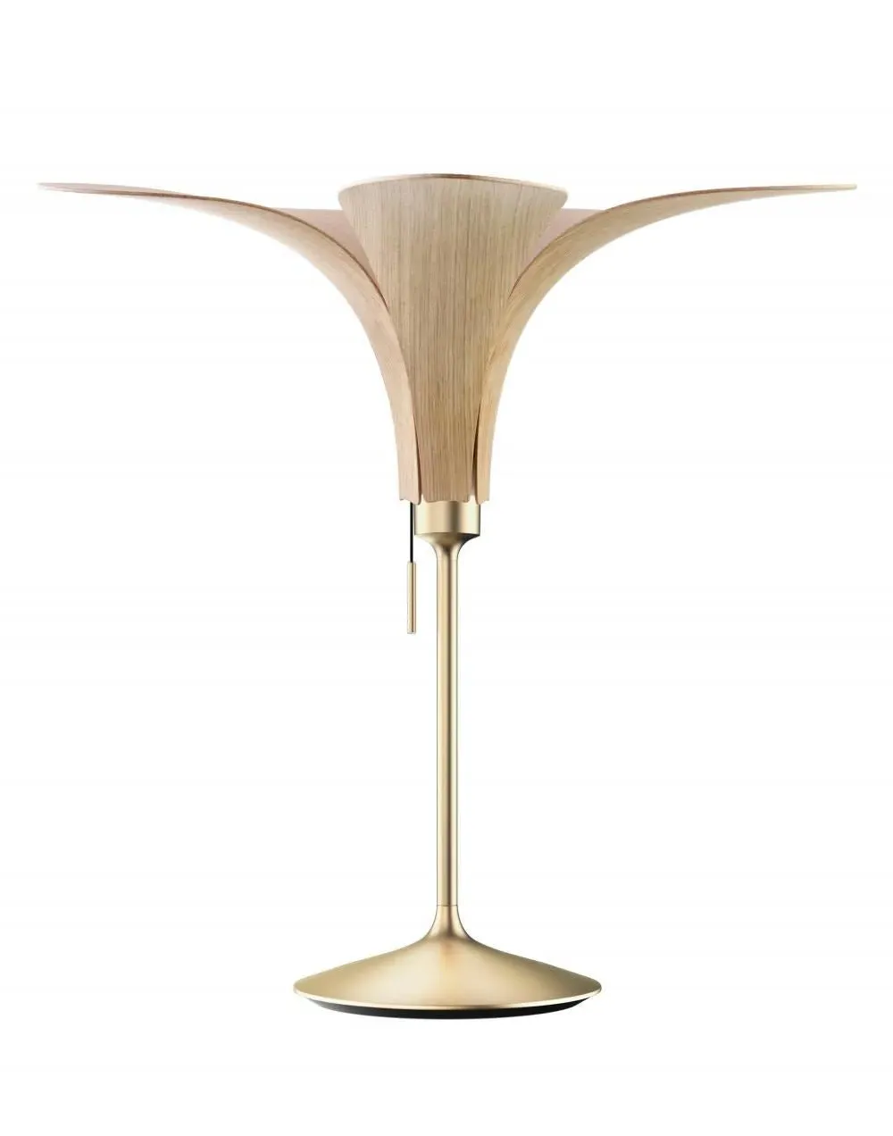 Table Lamp with Wooden Shade - Oak, Wood