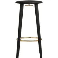 The Socialite Bar Stool with Footrest - Black Oak