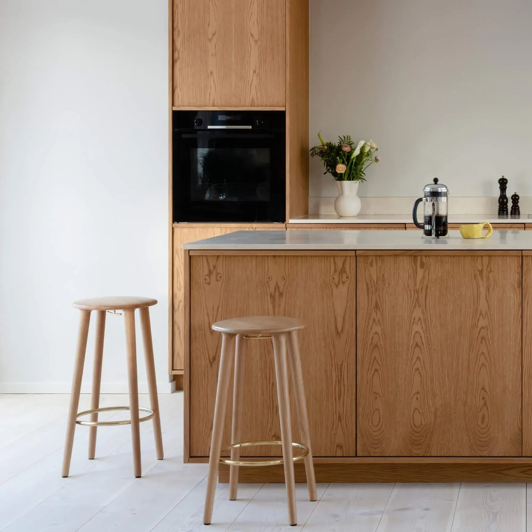 The Socialite Bar Stool with Footrest - Dark Oak