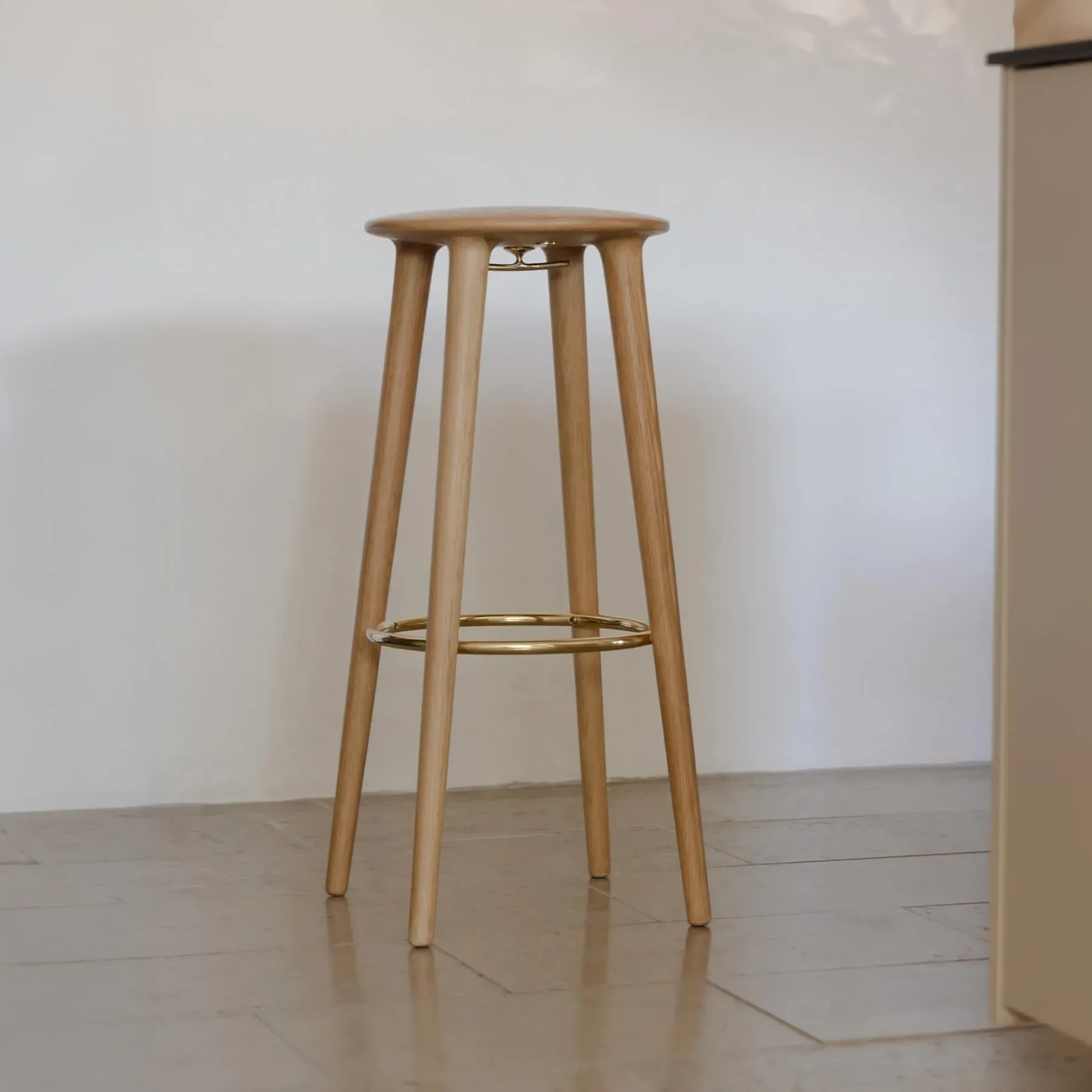 The Socialite Bar Stool with Footrest - Dark Oak