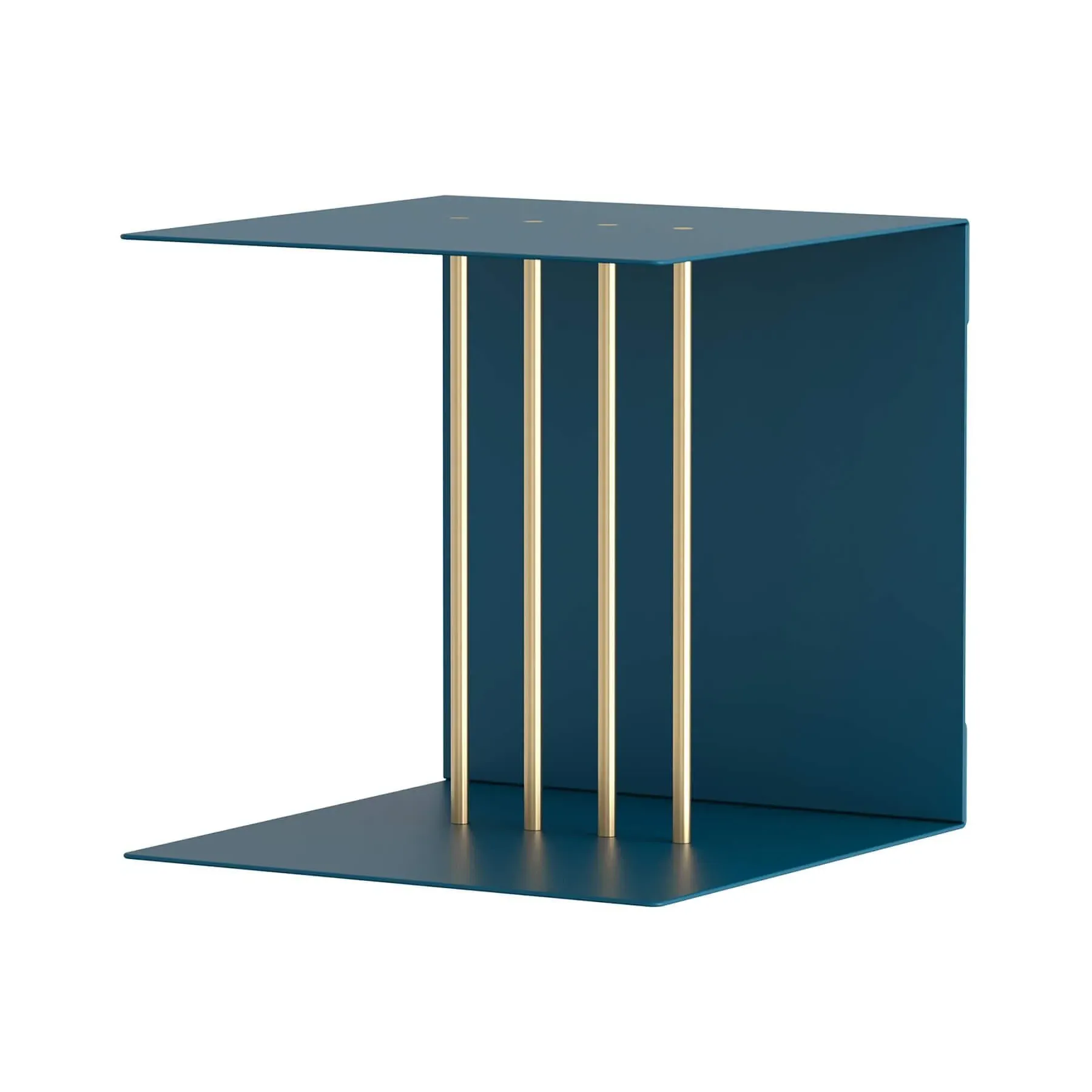 Wall Shelf with Thin Bars - Blue, Metal image