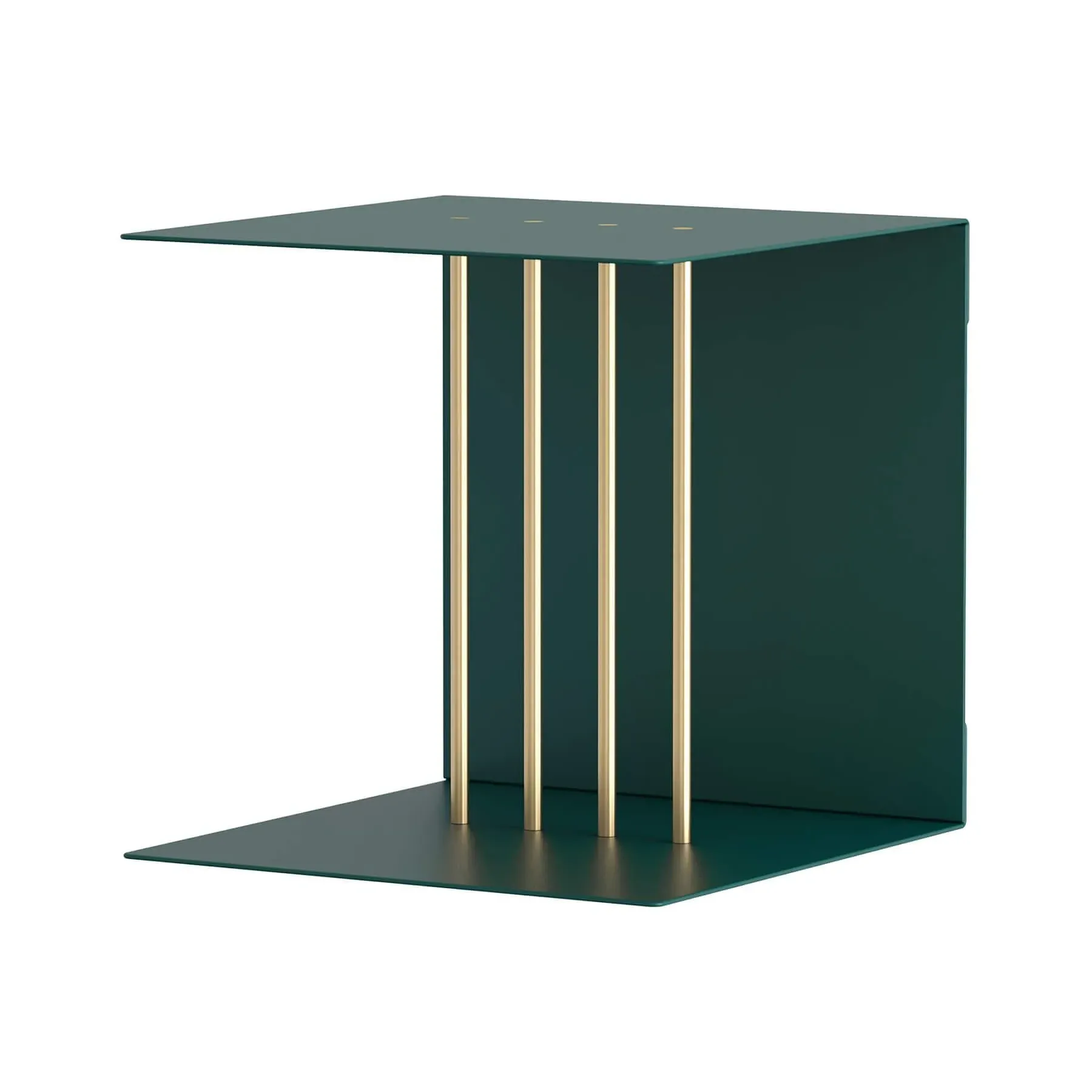 Wall Shelf with Thin Bars - Green, Metal