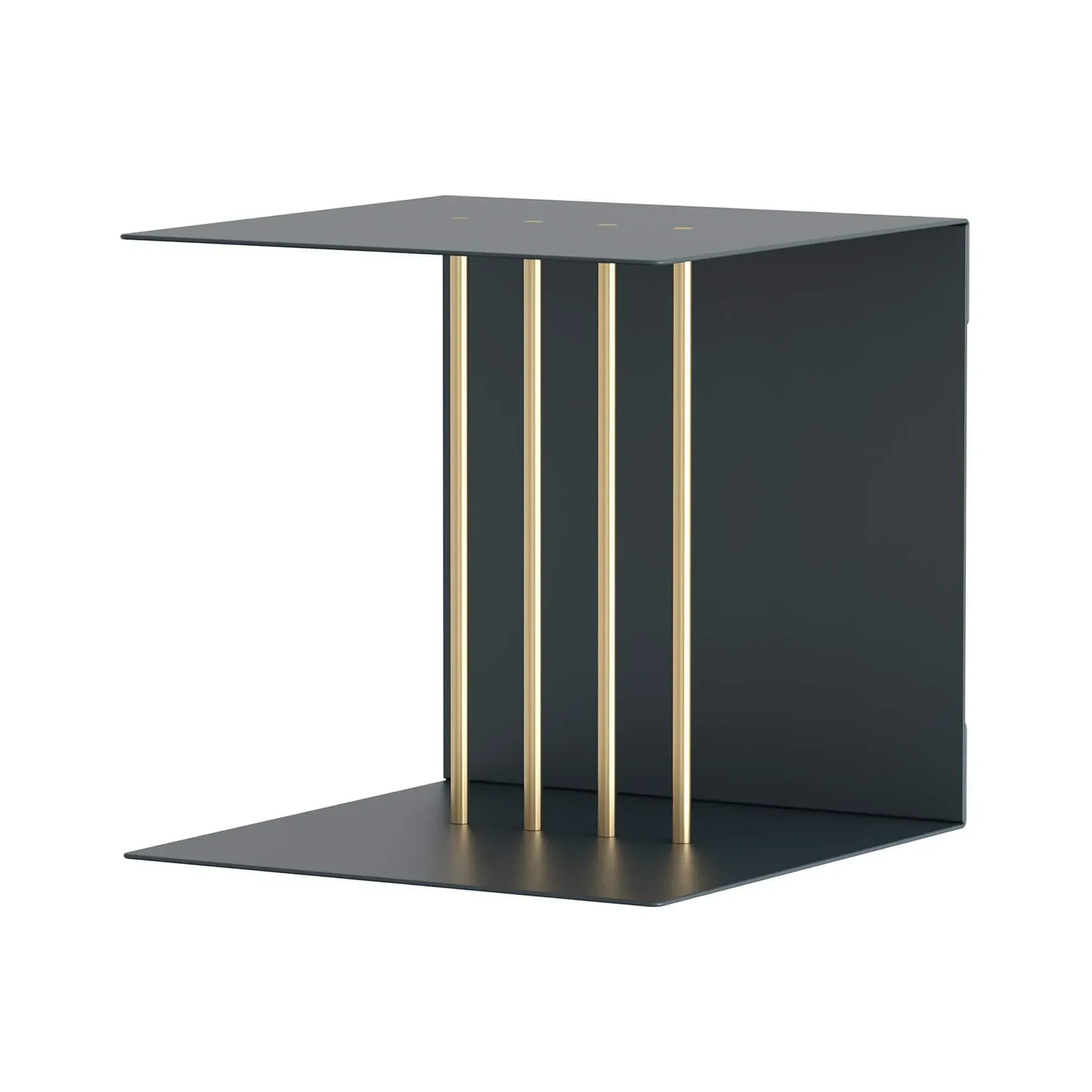 Wall Shelf with Thin Bars - Grey, Metal