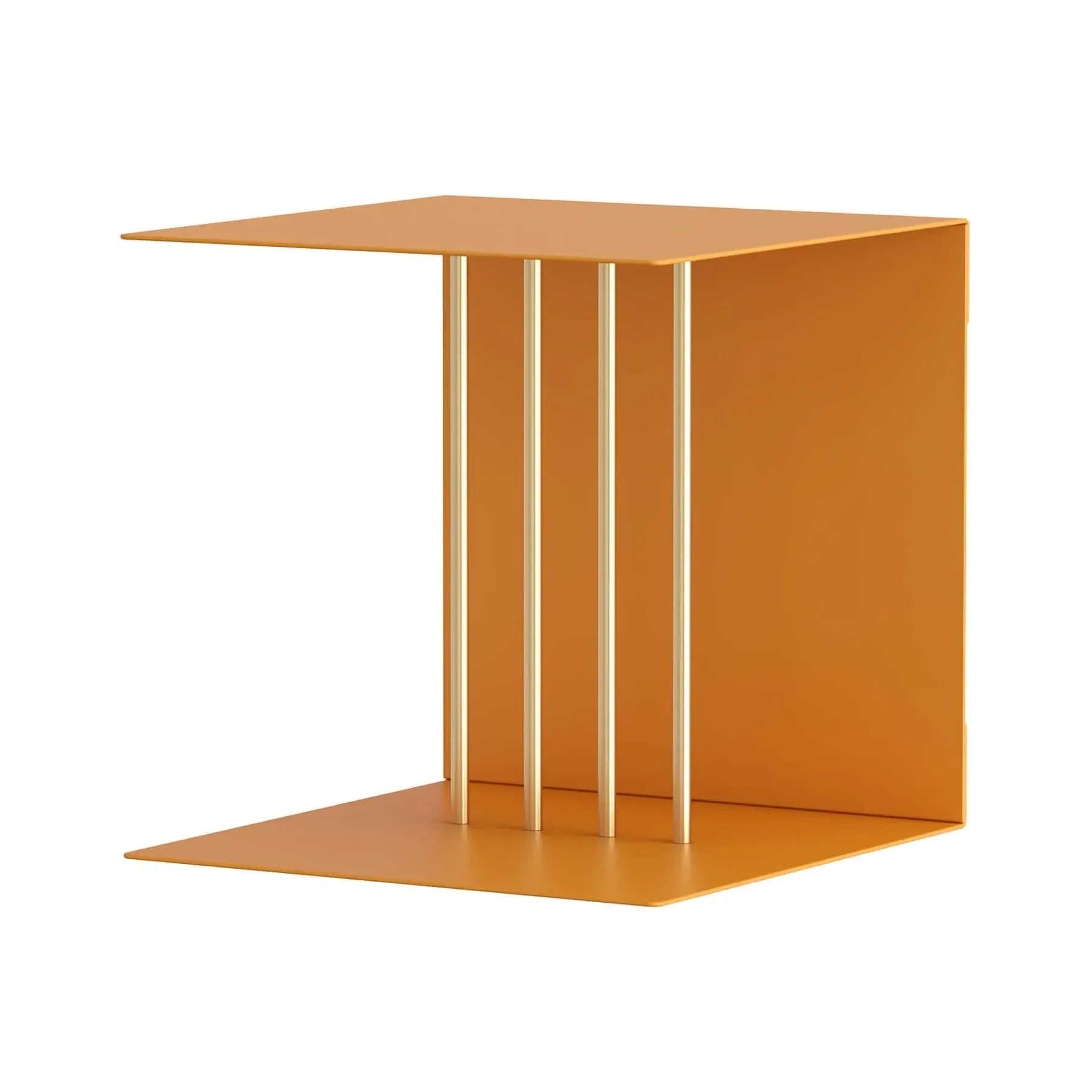 Wall Shelf with Thin Bars - Yellow, Metal