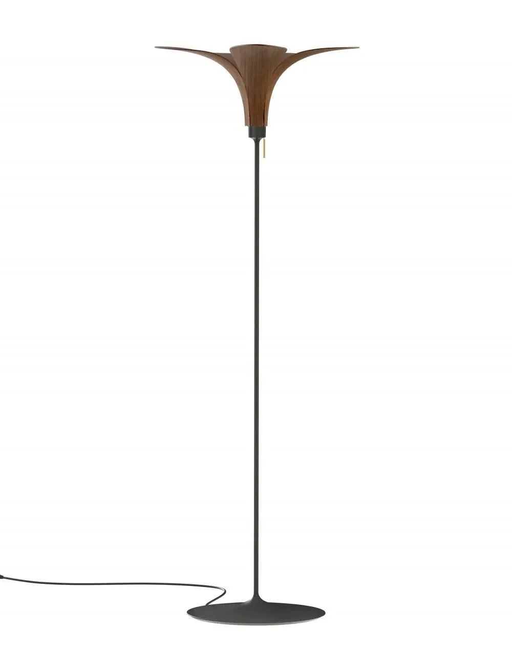 Wooden Floor Lamp with Shade - Dark Oak, Wood