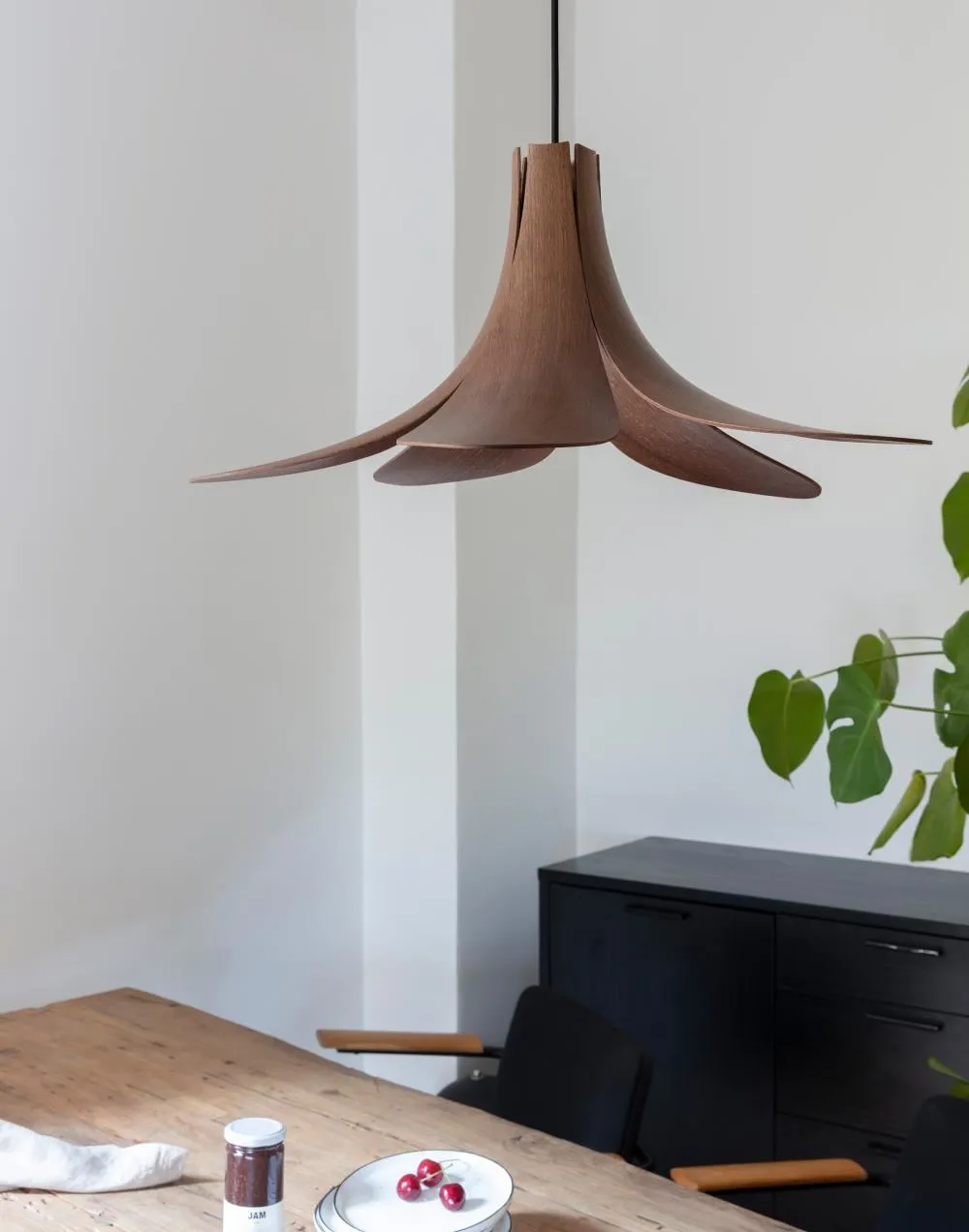 Wooden Pendant Light - Dark Oak, Veneer