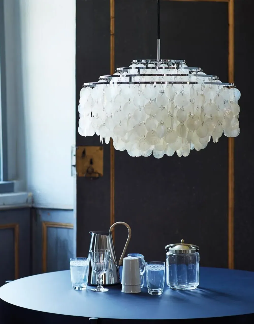 11DM Pendant Light with Discs - Chrome, Metal